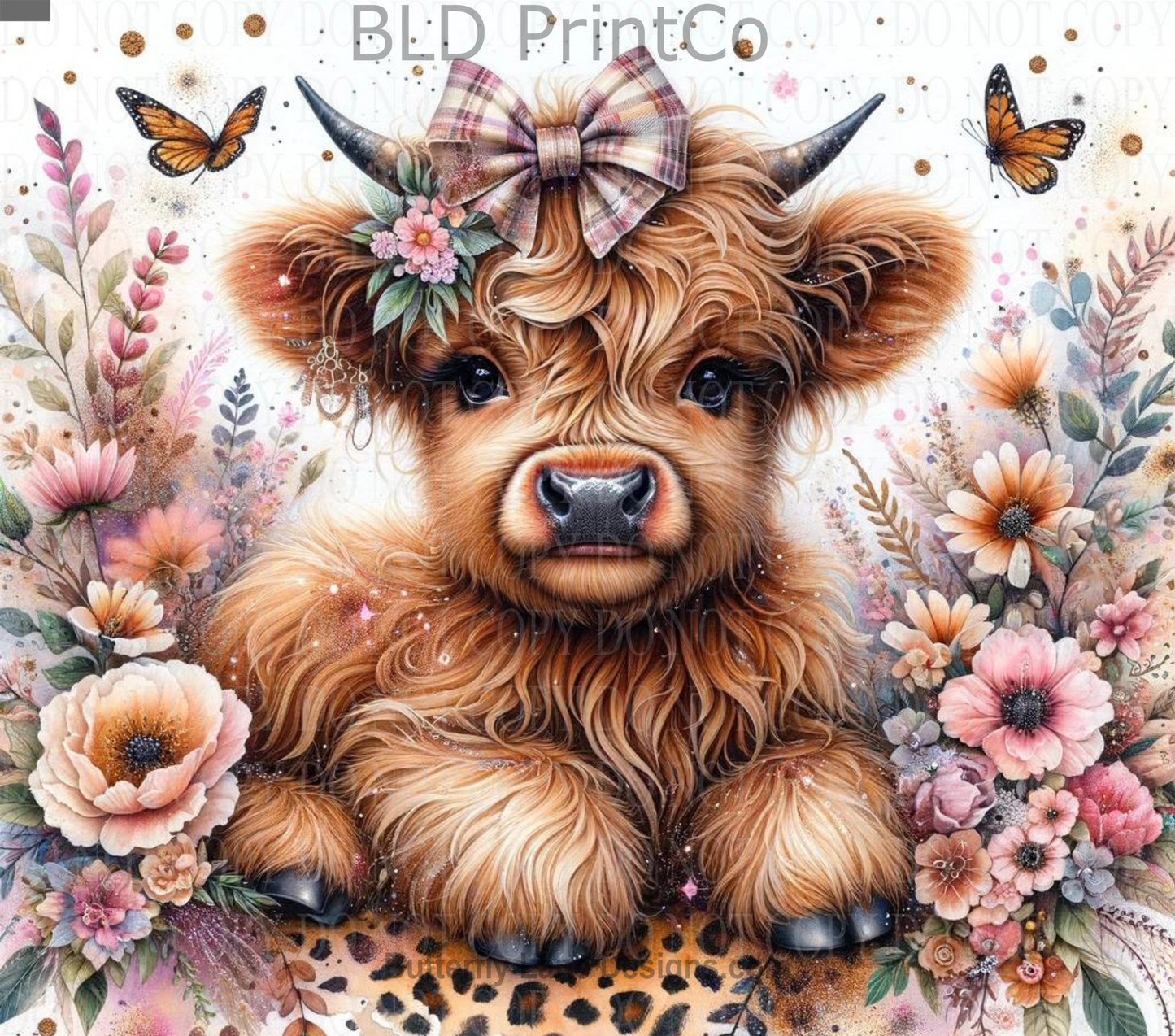 W228 Highland Baby Cow: Tumbler wrap