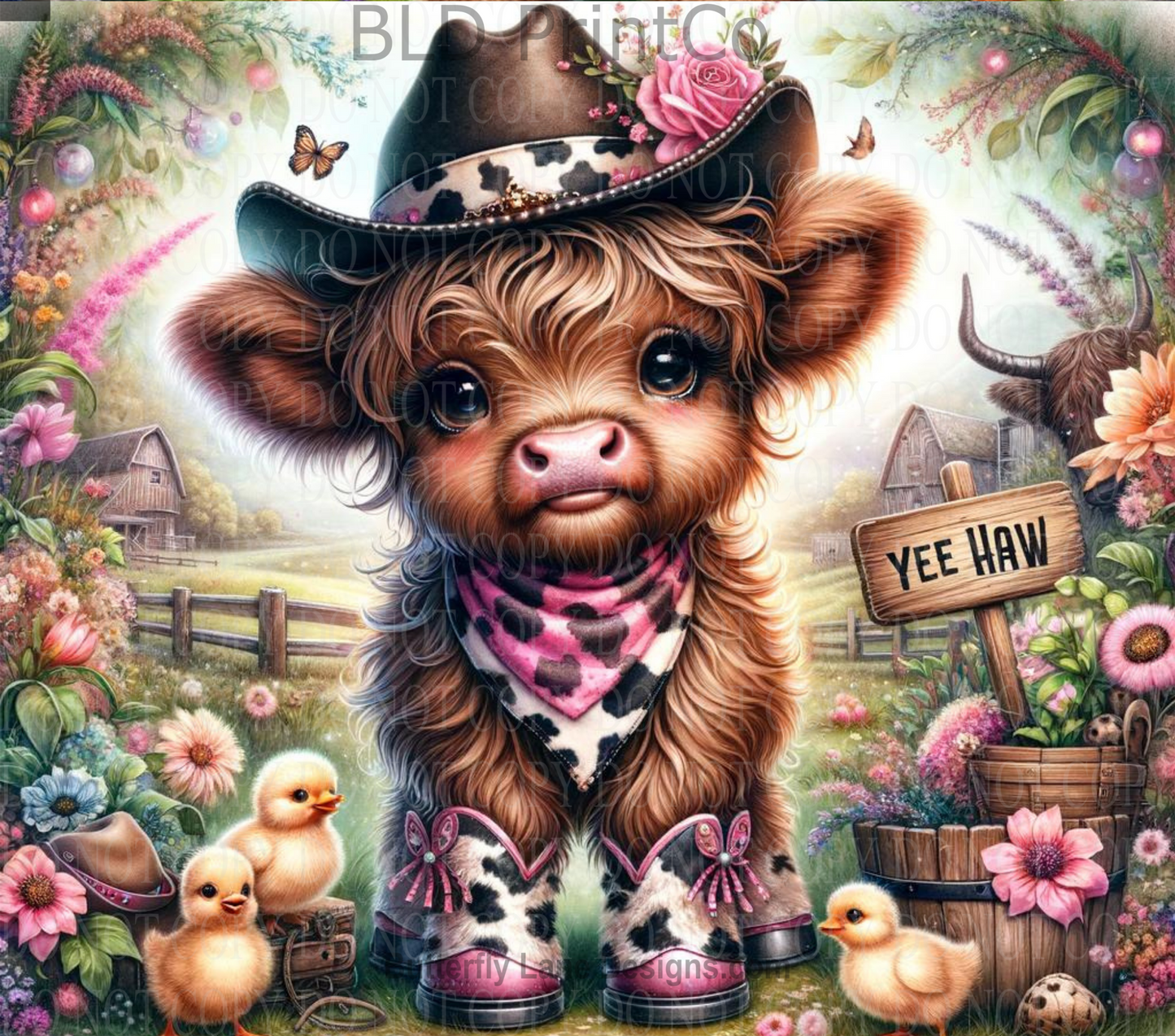 W231 Highland Baby Cow: Tumbler wrap