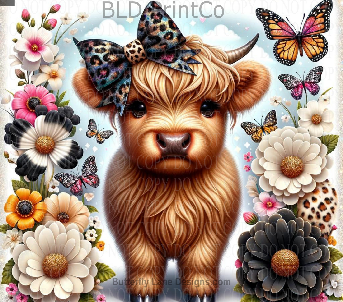 W232 Highland Baby Cow: Tumbler wrap