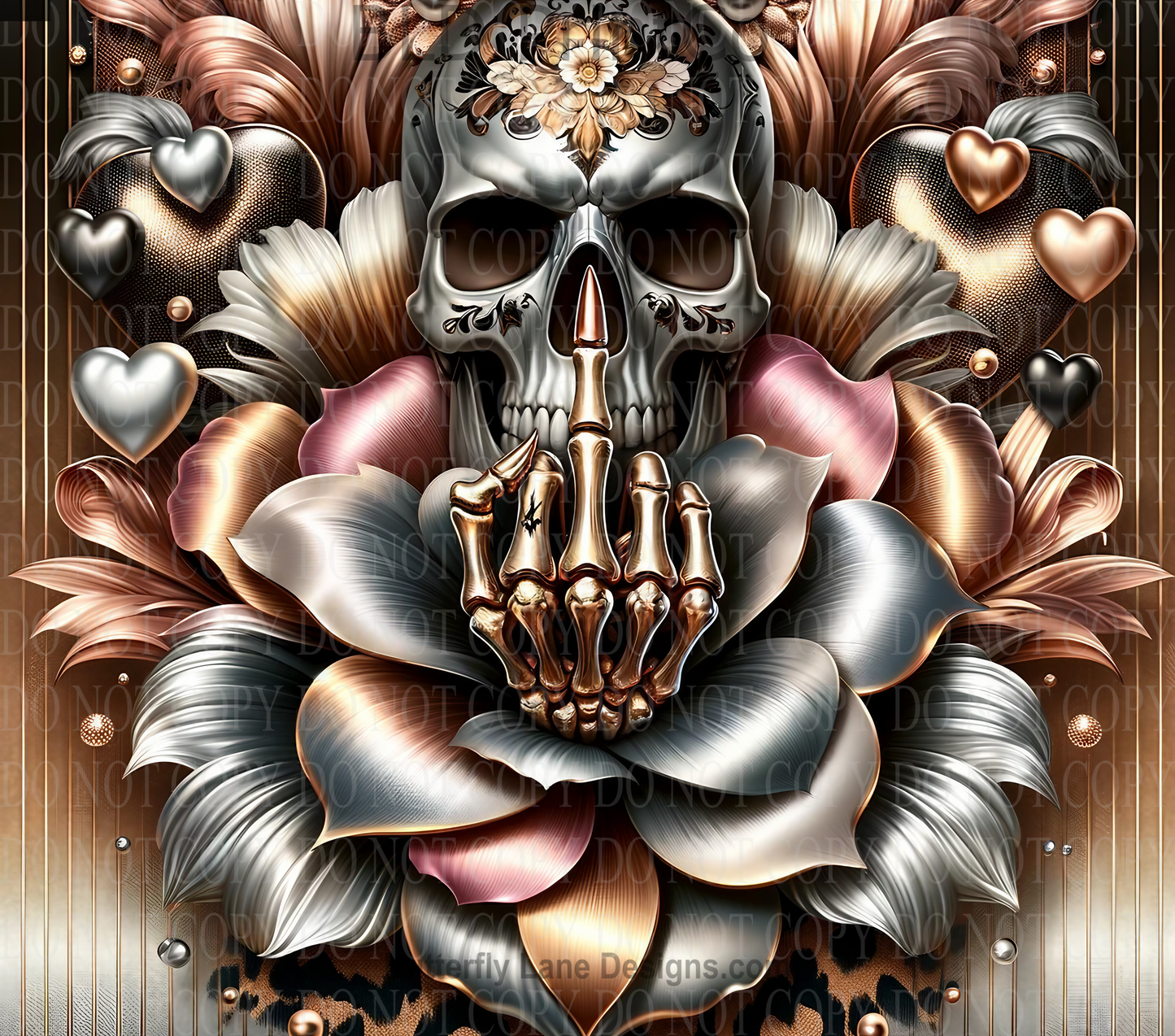 W249 Metallic Skull-F- Finger: Tumbler wrap