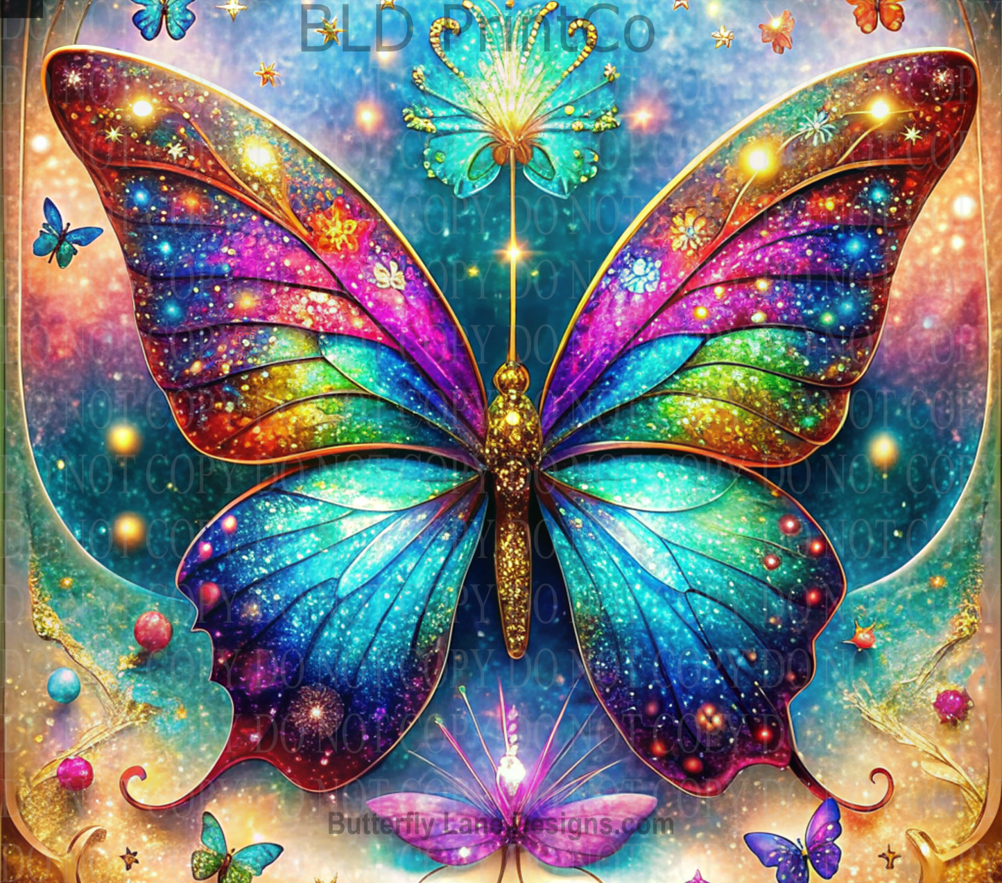 W263 Sparkle butterfly: Tumbler wrap