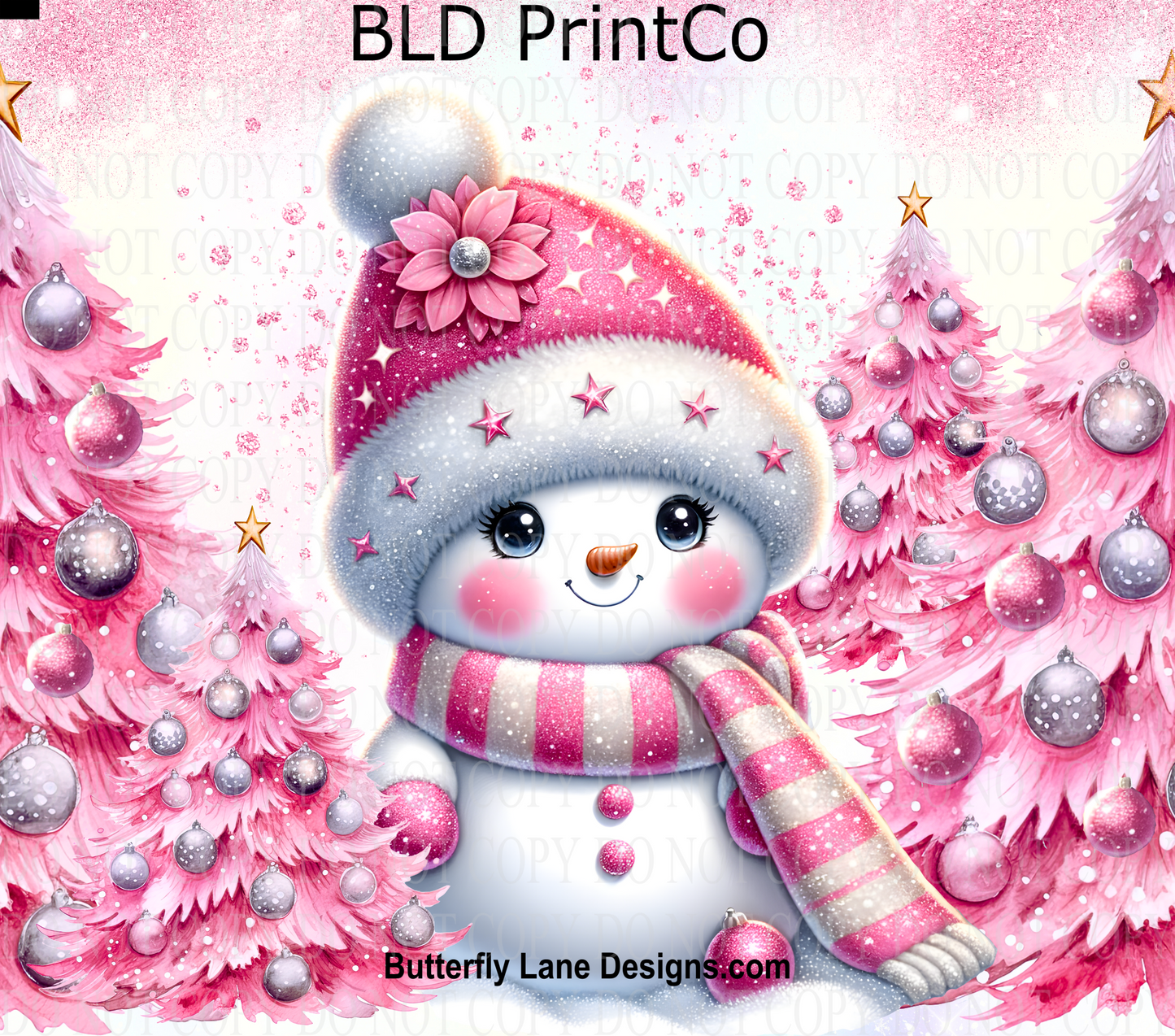 W375 Cute pink snowman