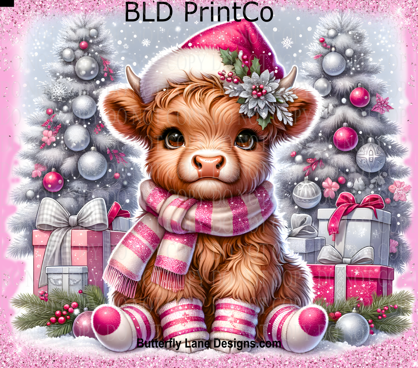 W378 Pink highland cow