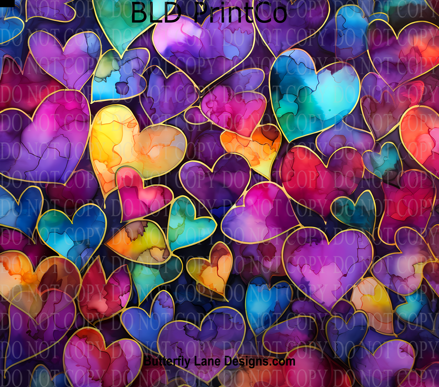 W478 Alcohol ink hearts