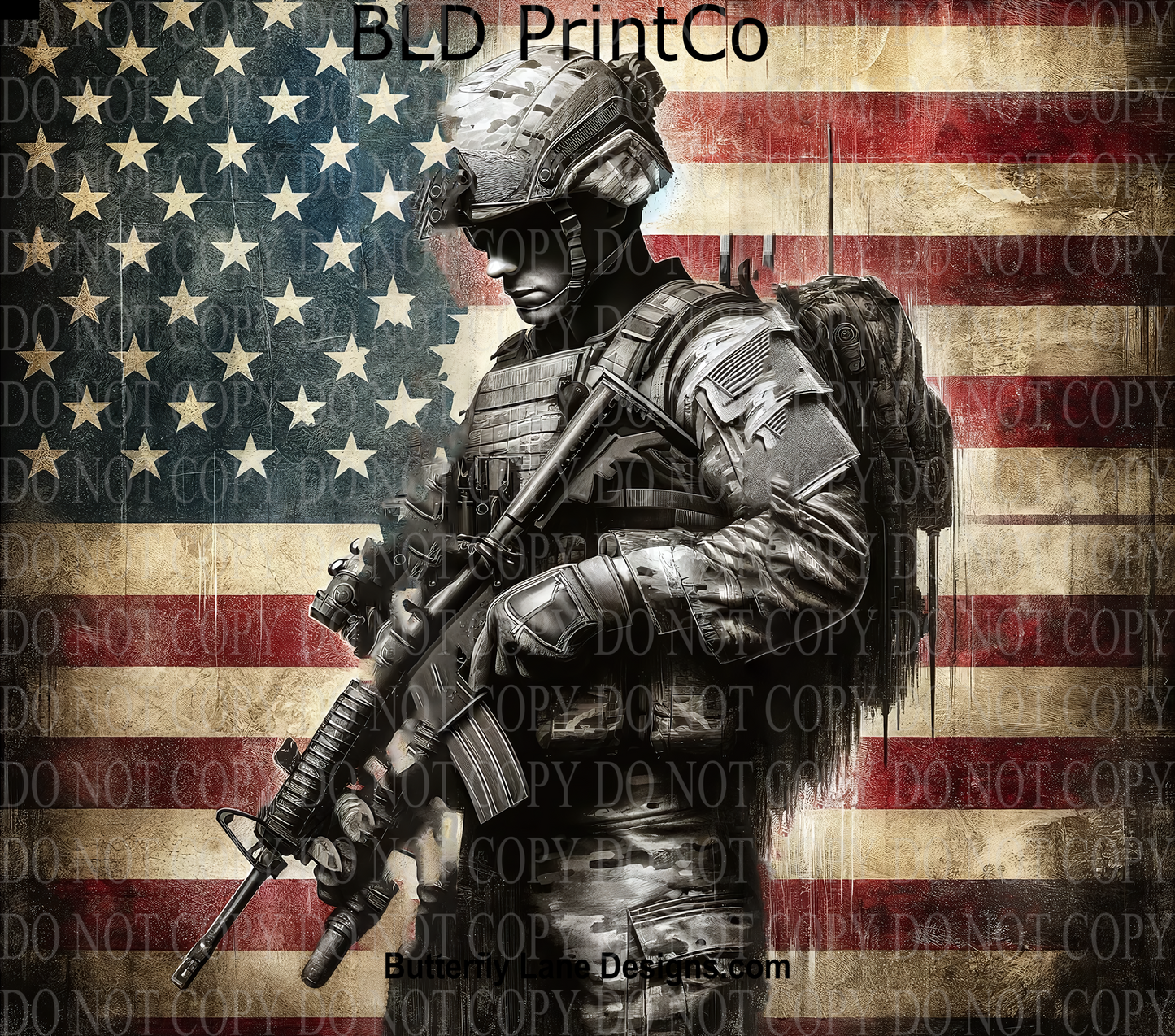 W486 Soldier and flag