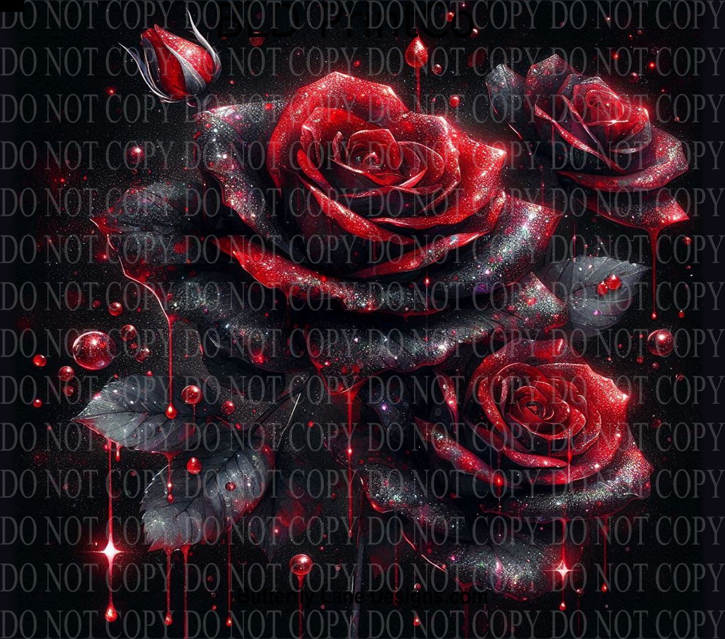 W501 Gothic red and black roses