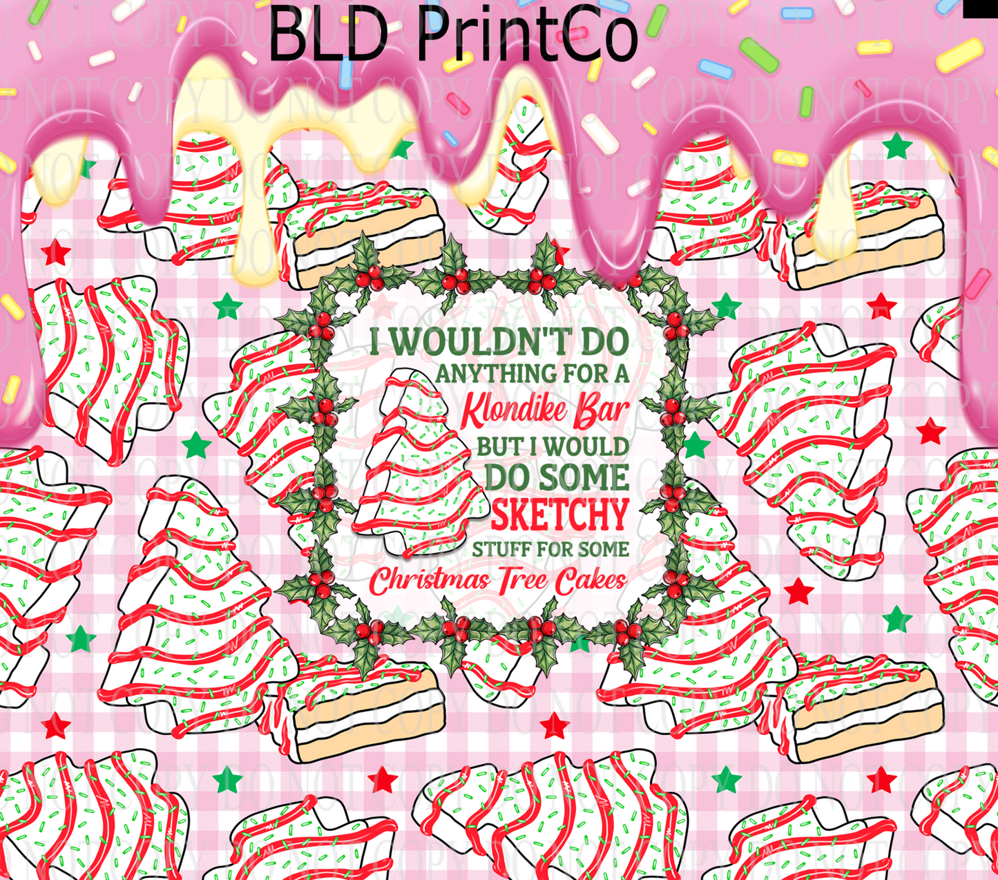 W884 Pink Christmas tree cake