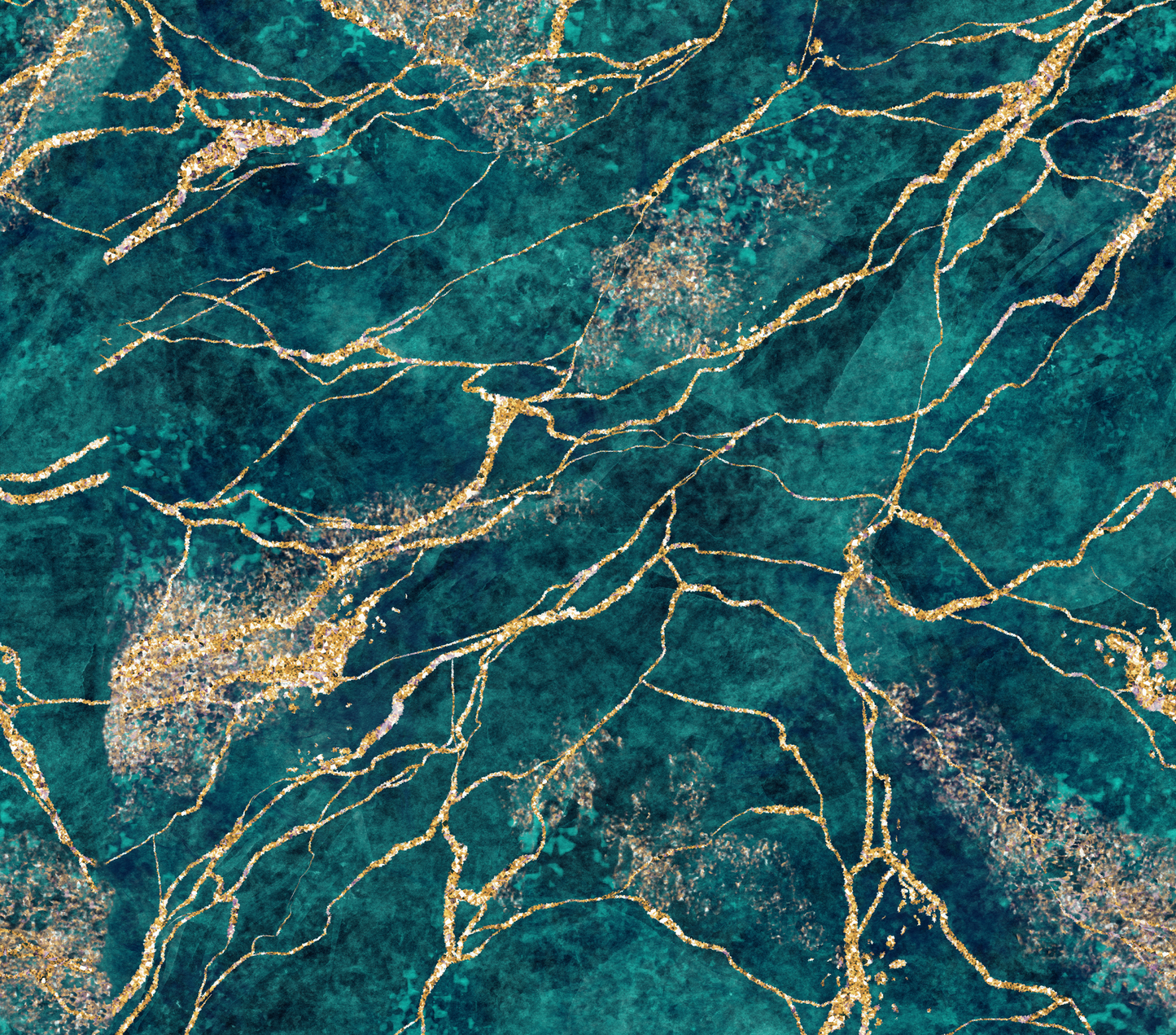 Turquoise and gold marble- 027 Vinyl Sheet
