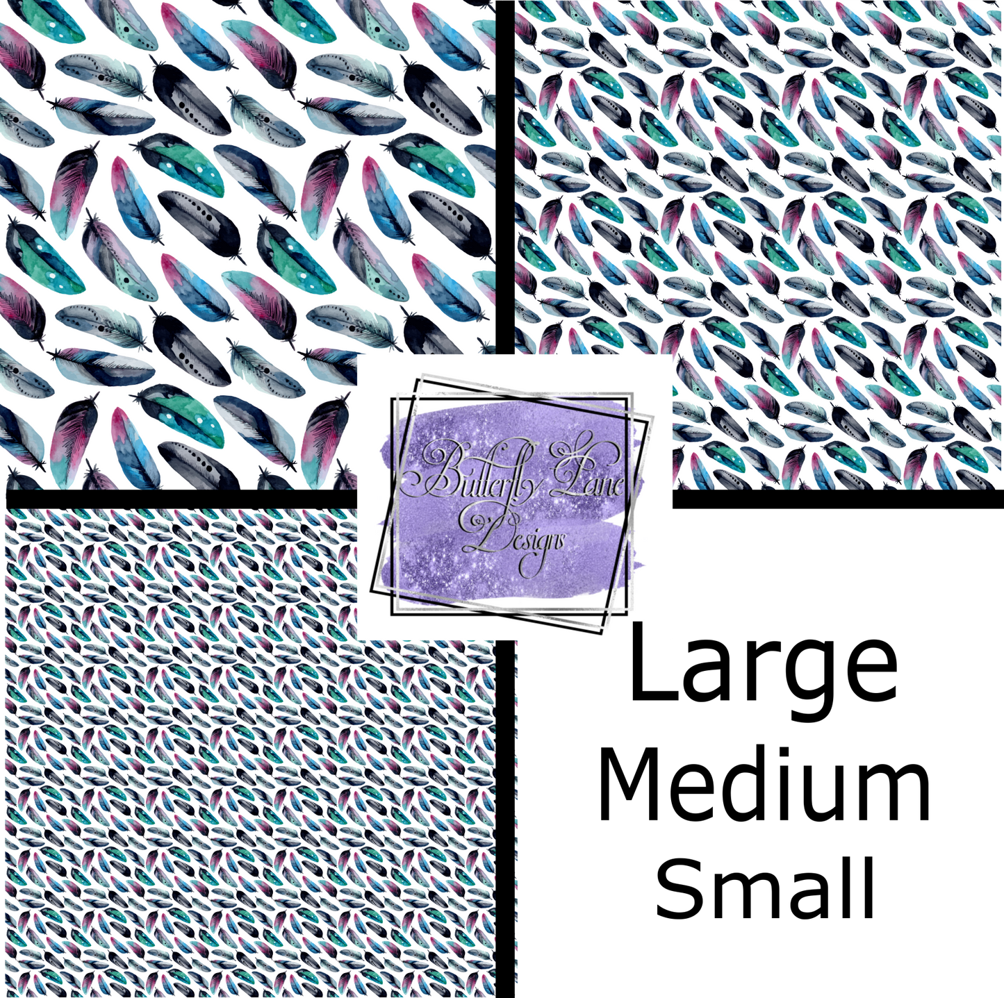 Feathers_Jewel tones-Patterned Vinyl 076