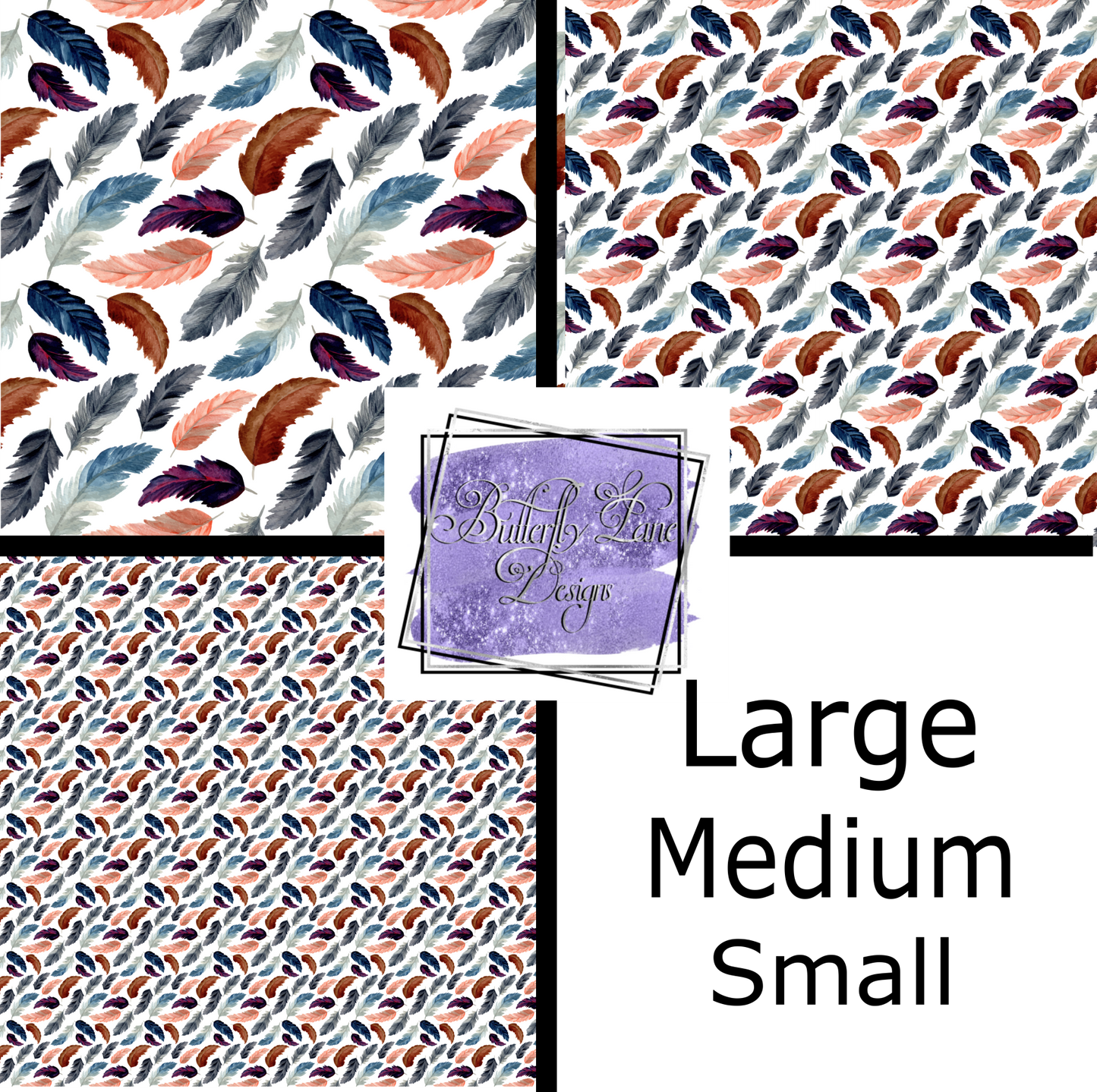 Feathers: earth tones-Patterned Vinyl 087
