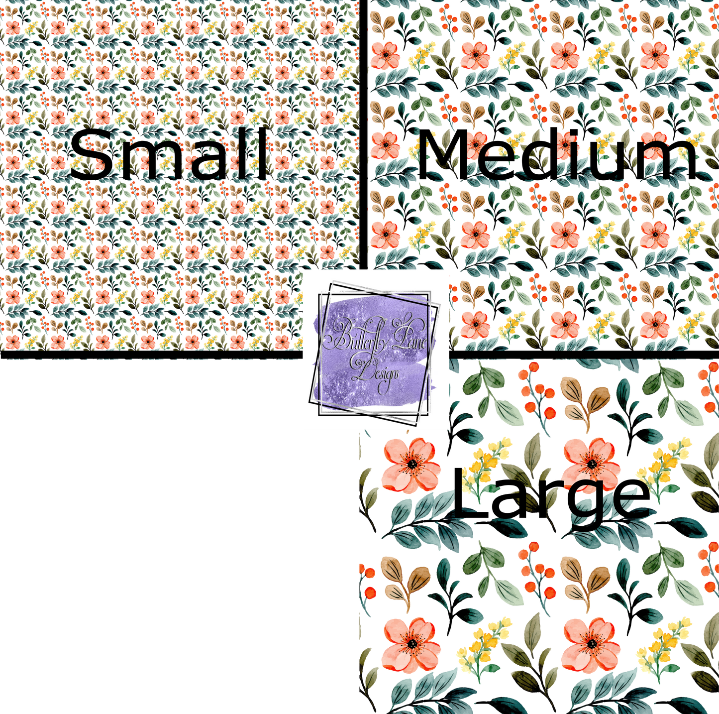 Pink Flowers & Turquoise foliage-PV110 Patterned Vinyl