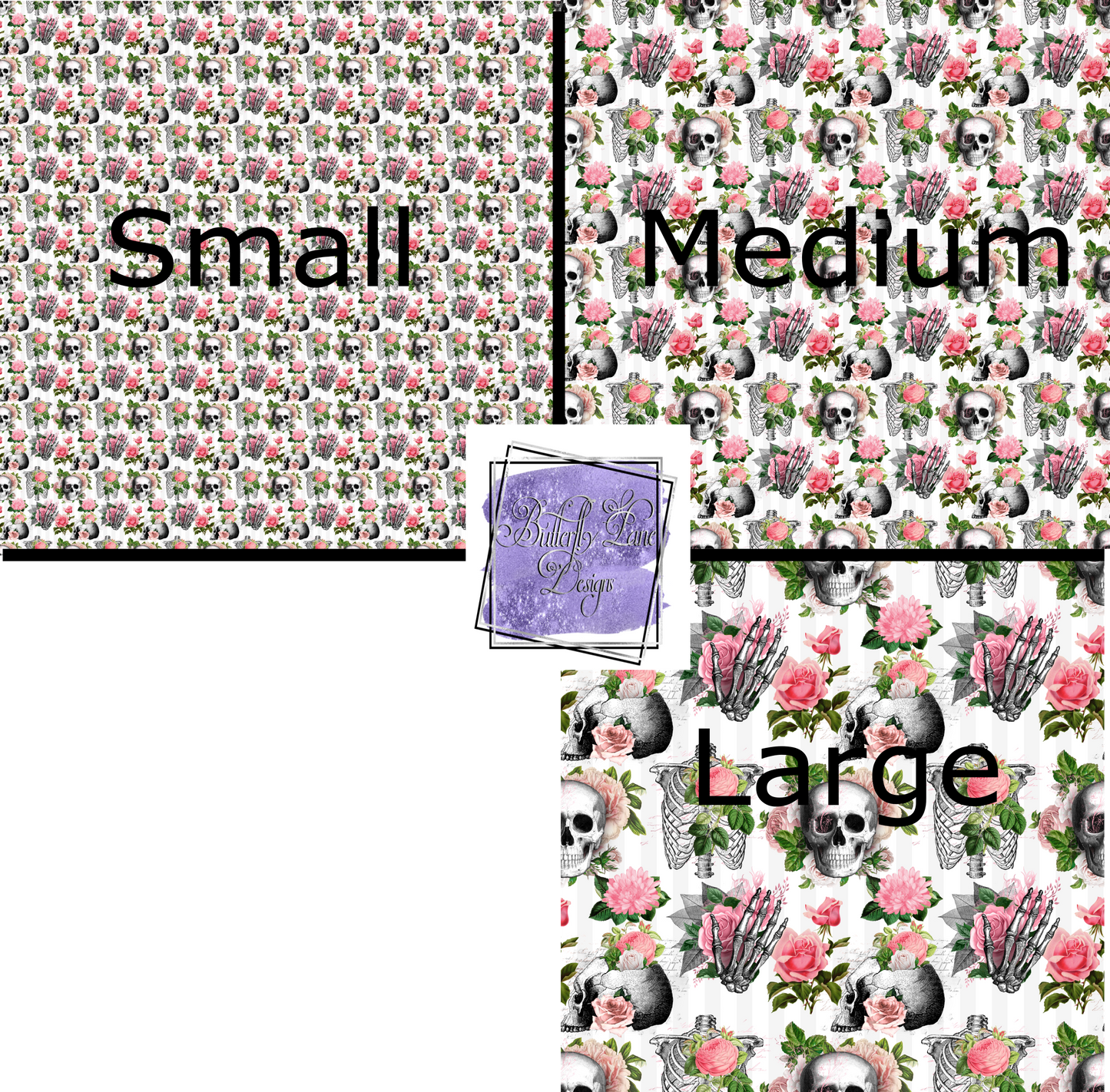 Pink Roses-Skulls- PV 145 Patterned Vinyl