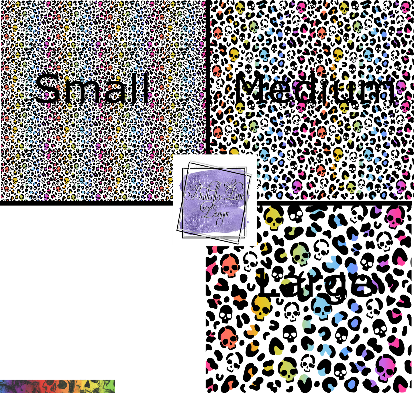 Rainbow leopard skull-PV169- Patterned Vinyl