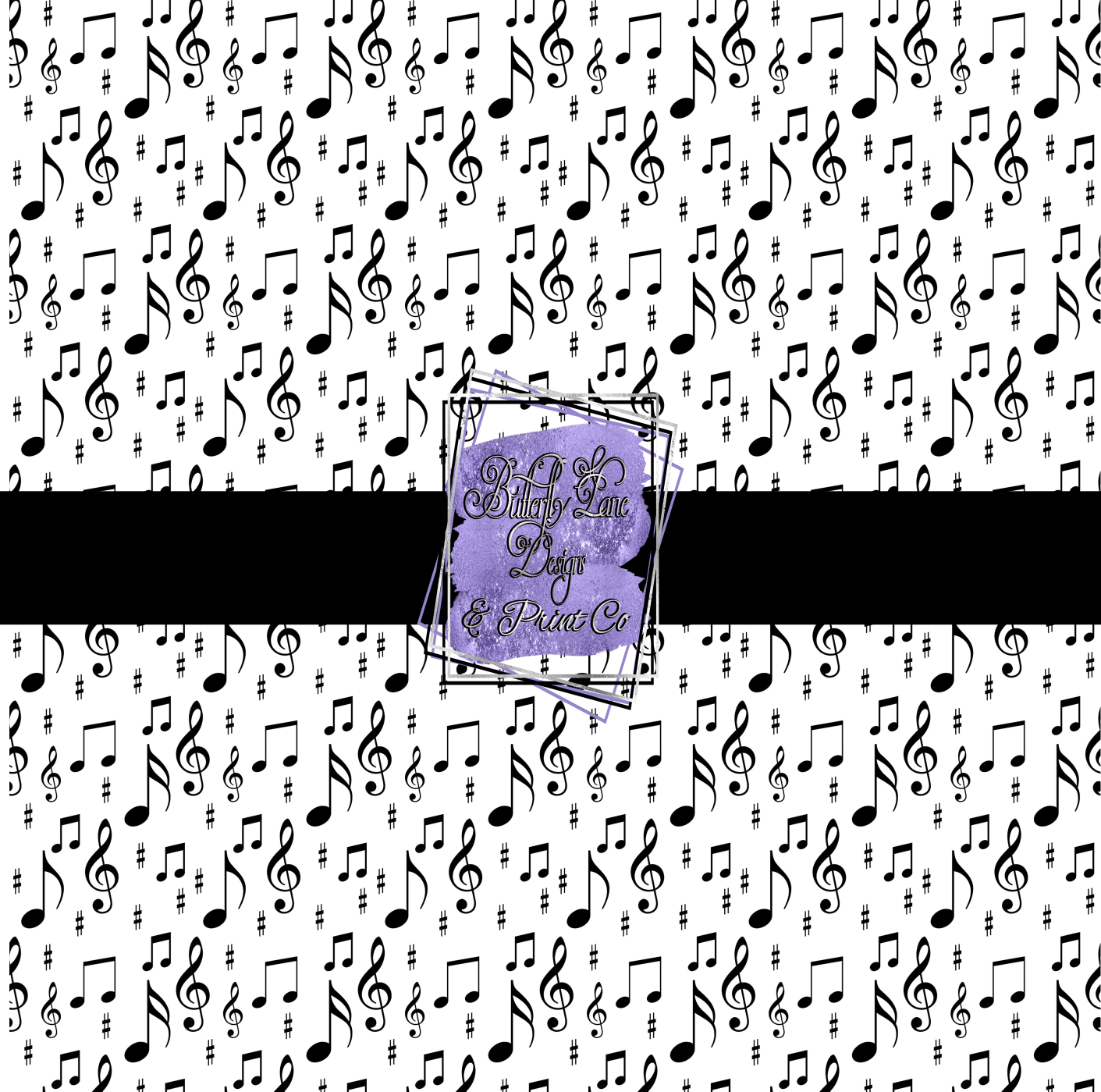 Black Music Notes-PV187- Patterned Vinyl