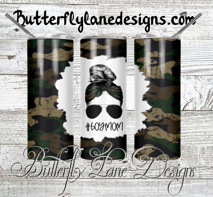 Camo Boy mom-223-WM :: White Cast Tumbler wrap
