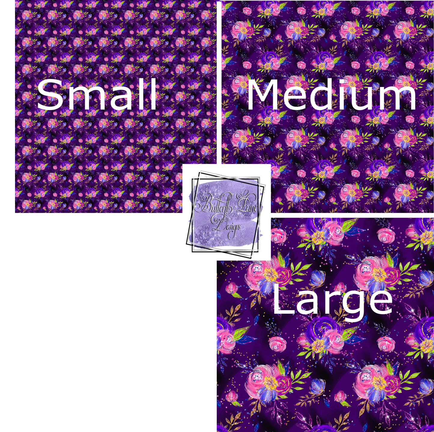 Purple Florals-Spooky-Halloween PV 273 Patterned Vinyl