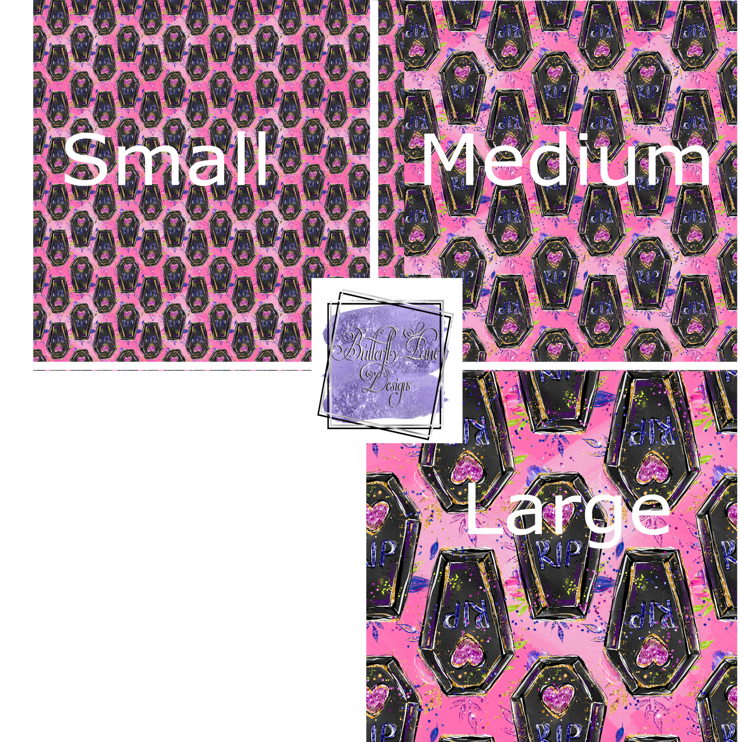 Pink Coffins RIP-Spooky-Halloween PV 274 Patterned Vinyl