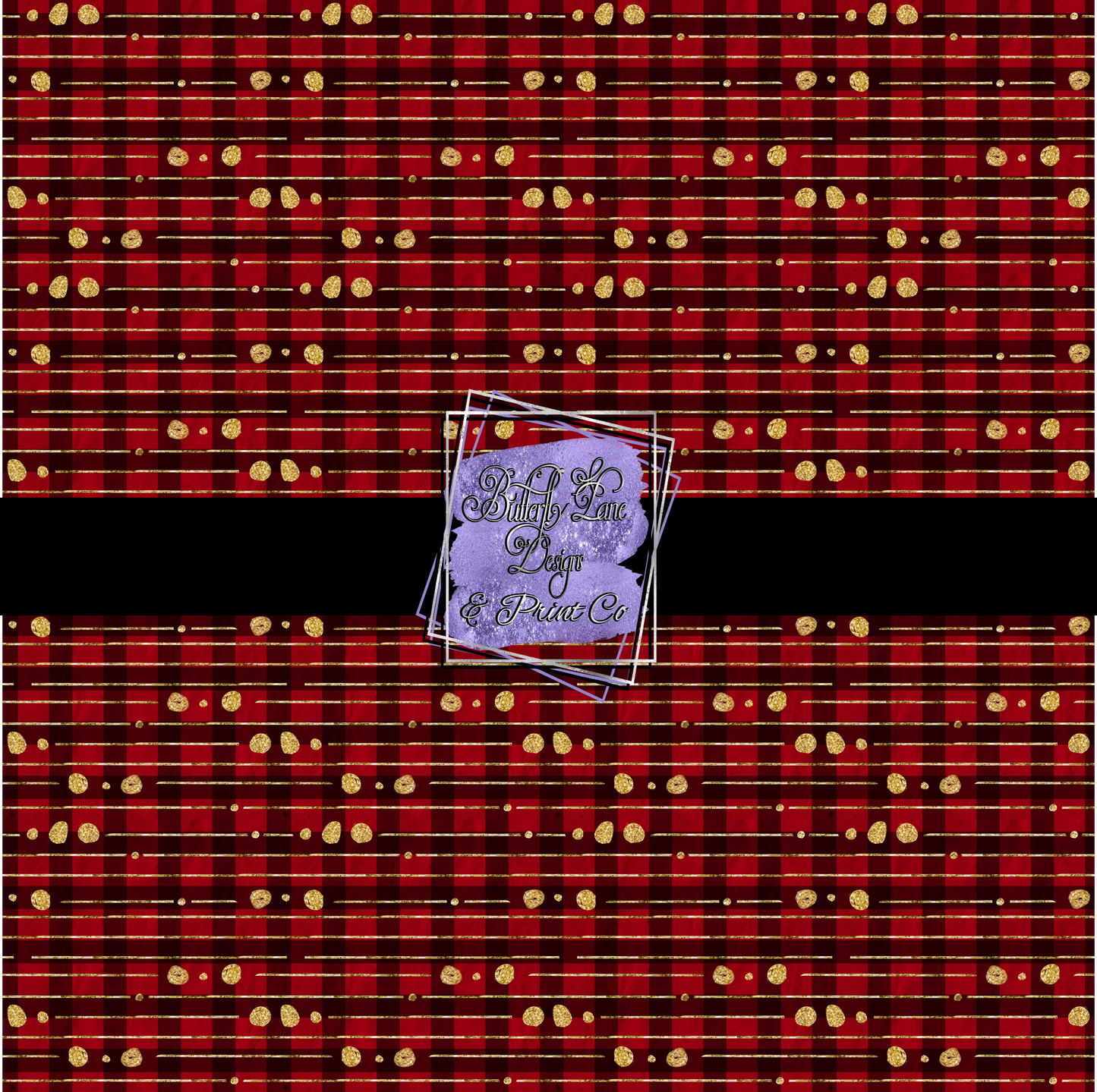Red Plaid with gold accents PV 297 Patterned Vinyl
