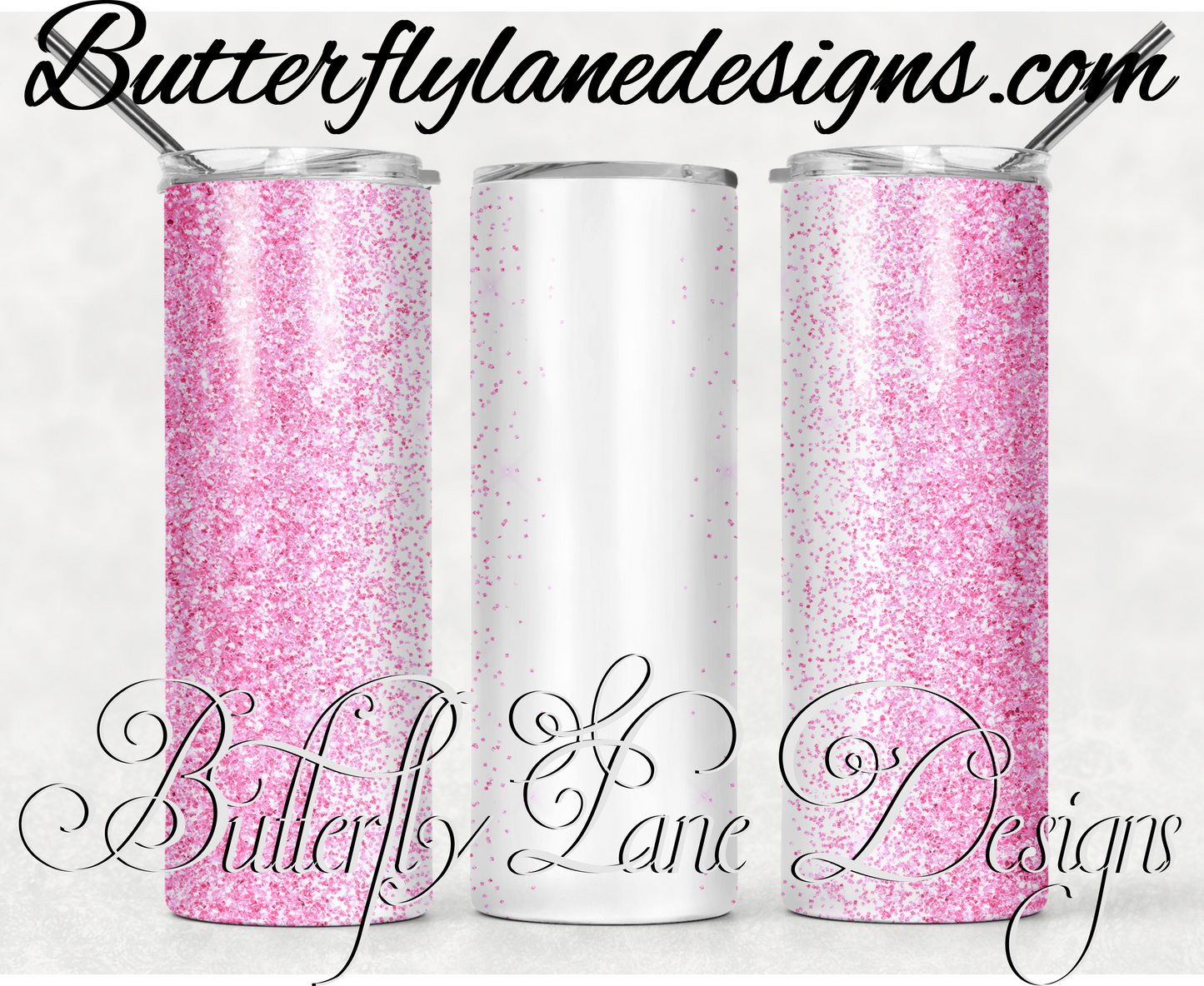 Light pink glitter -customizable-302-WM :: White Cast Tumbler wrap