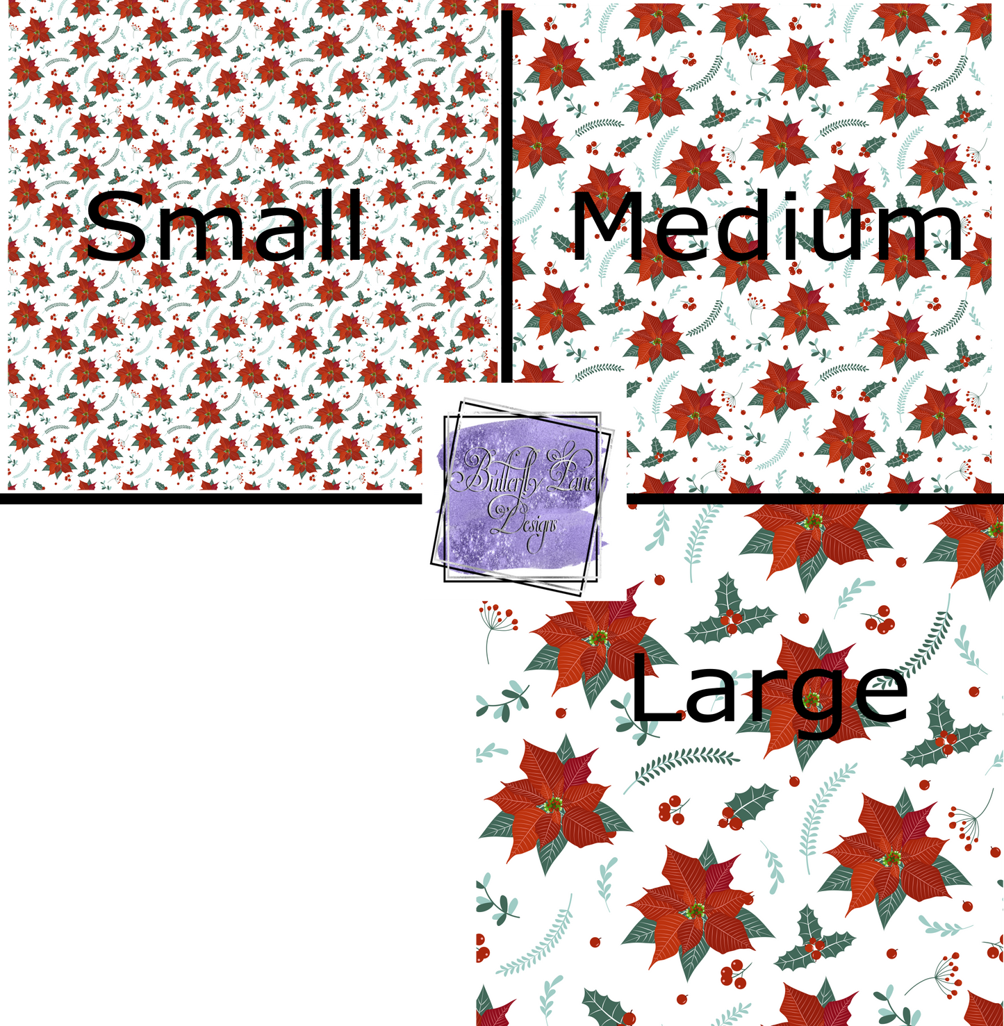 Red Christmas Poinsettia PV 311 Patterned Vinyl