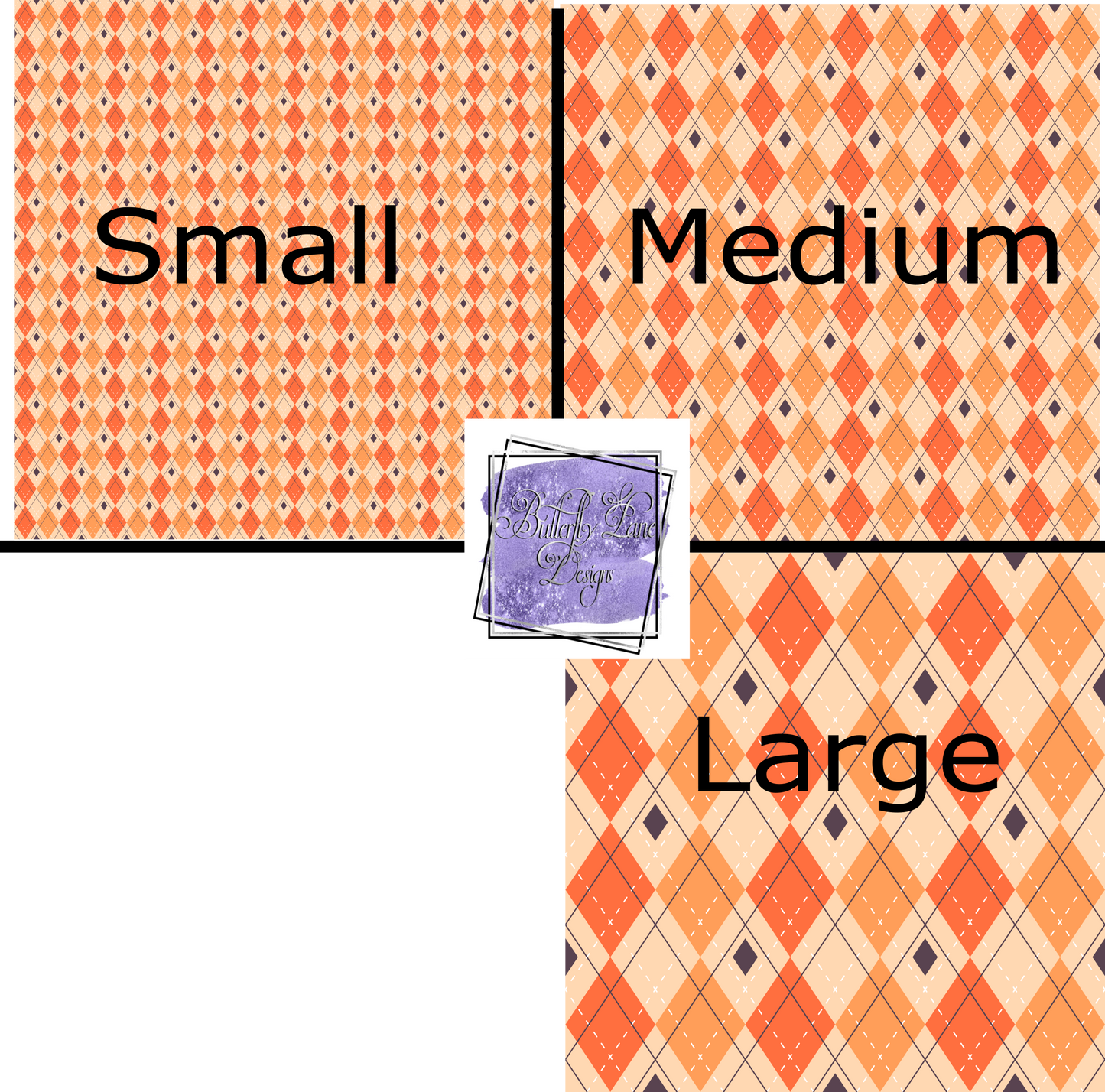 Orange argyle plaid 1 PV 327 Patterned Vinyl