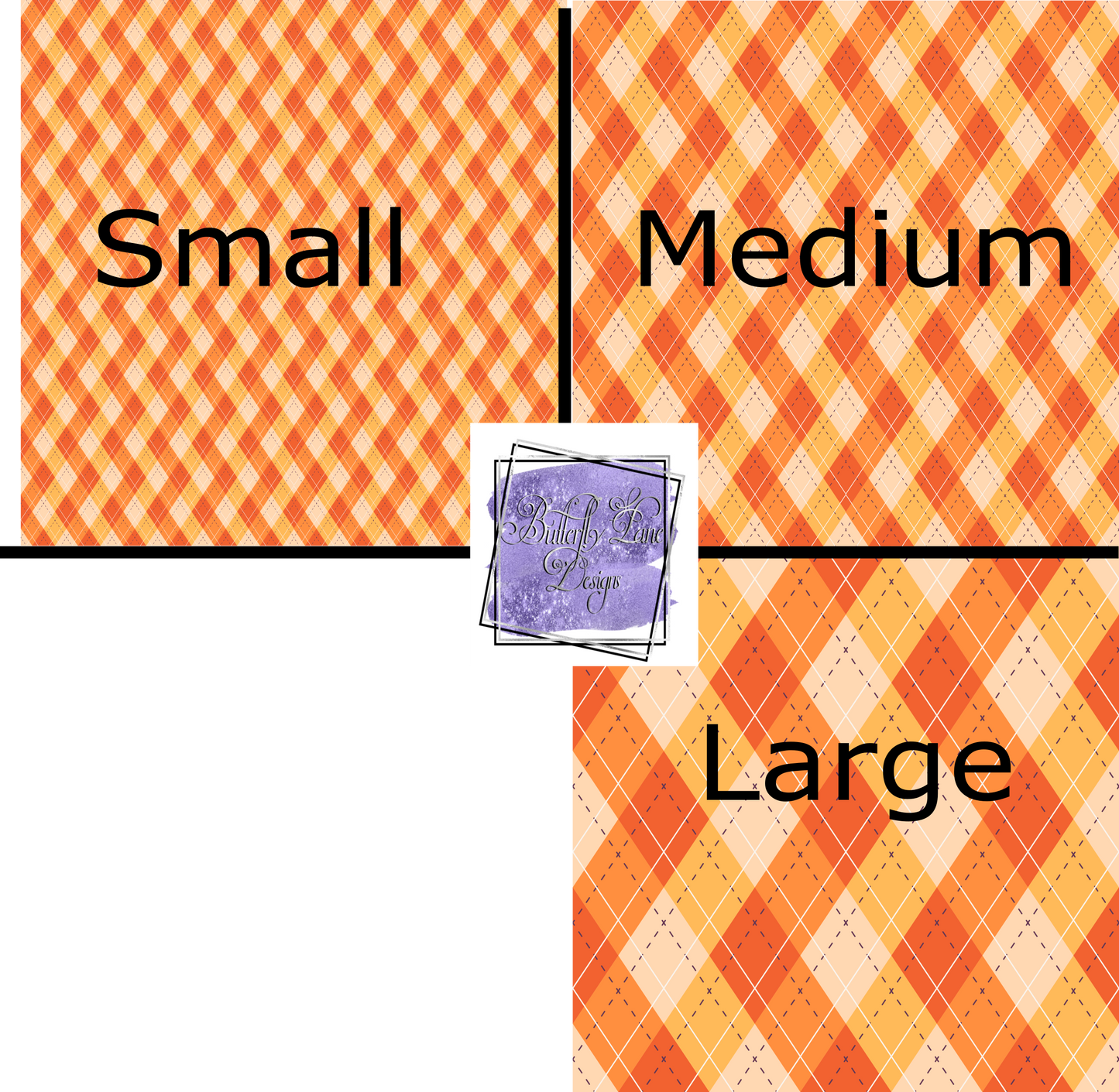 Orange argyle plaid 2 PV 328 Patterned Vinyl
