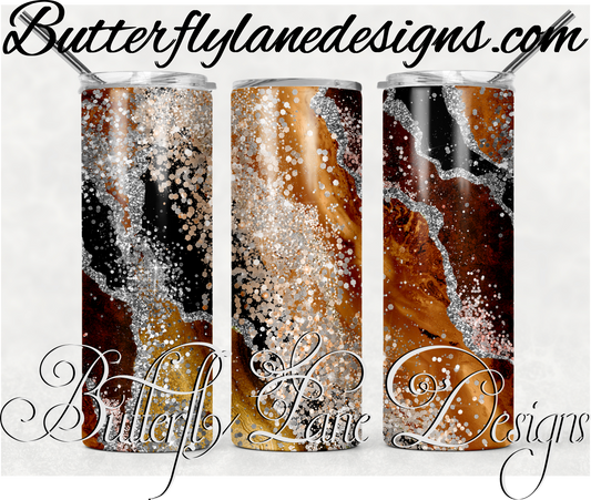 Amber-black glitter-wrap-332-WM :: White Cast Tumbler wrap