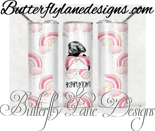 Girl mom pink rainbows-375-WM :: White Cast Tumbler wrap