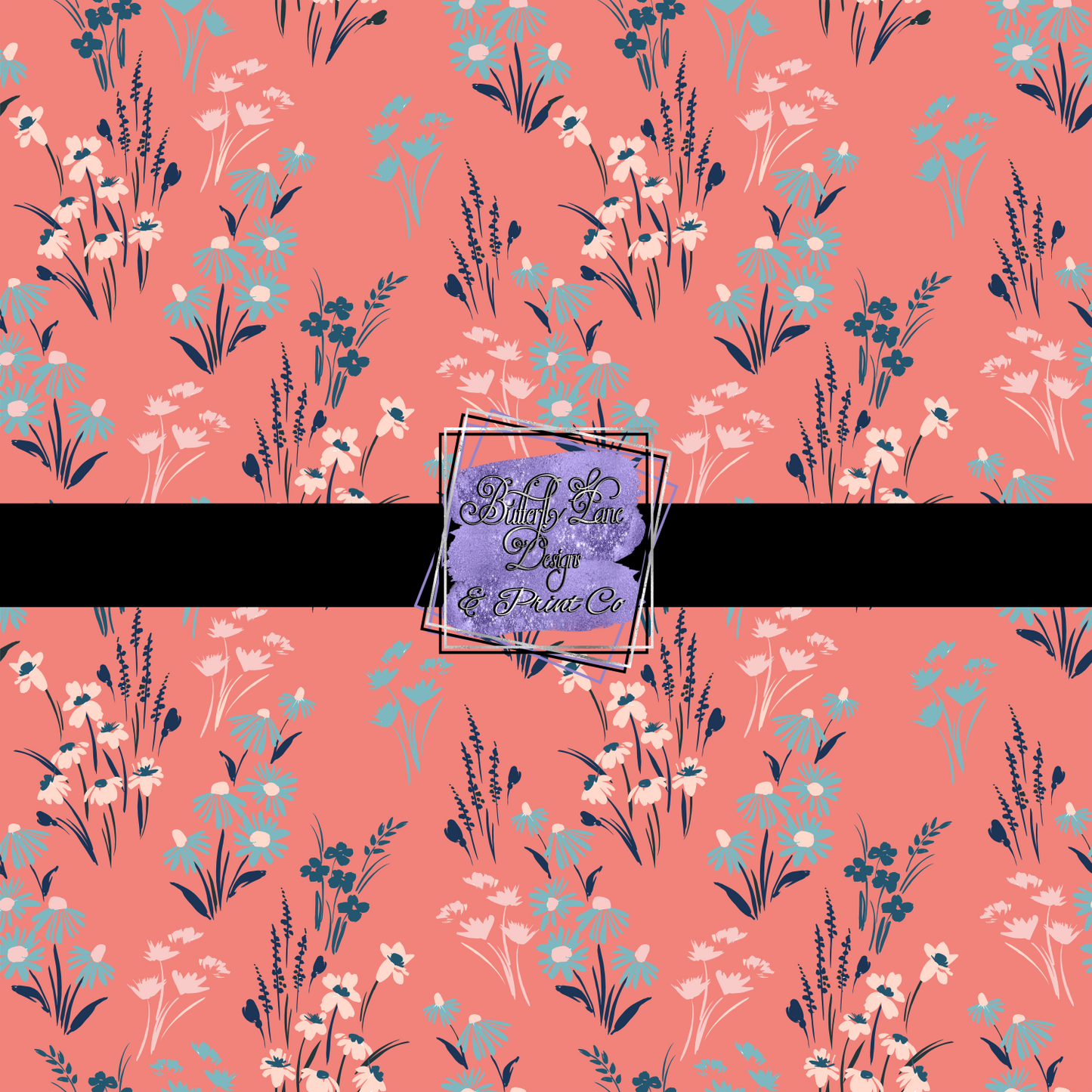Pretty Peachy Pink florals PV 376-Large- Patterned Vinyl