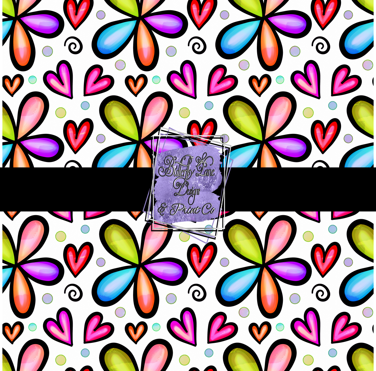 Retro colorful florals PV 381L- Patterned Vinyl