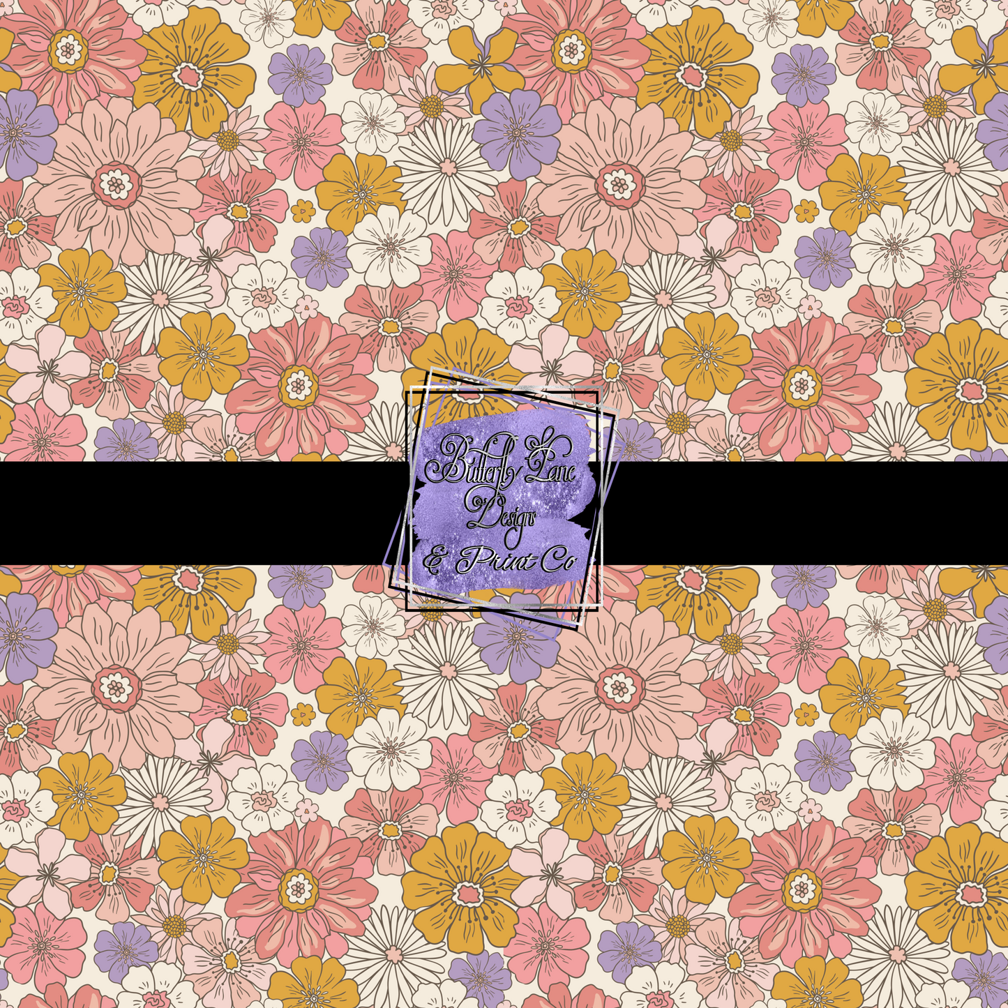 Retro Flowers-PV 400 Patterned Vinyl