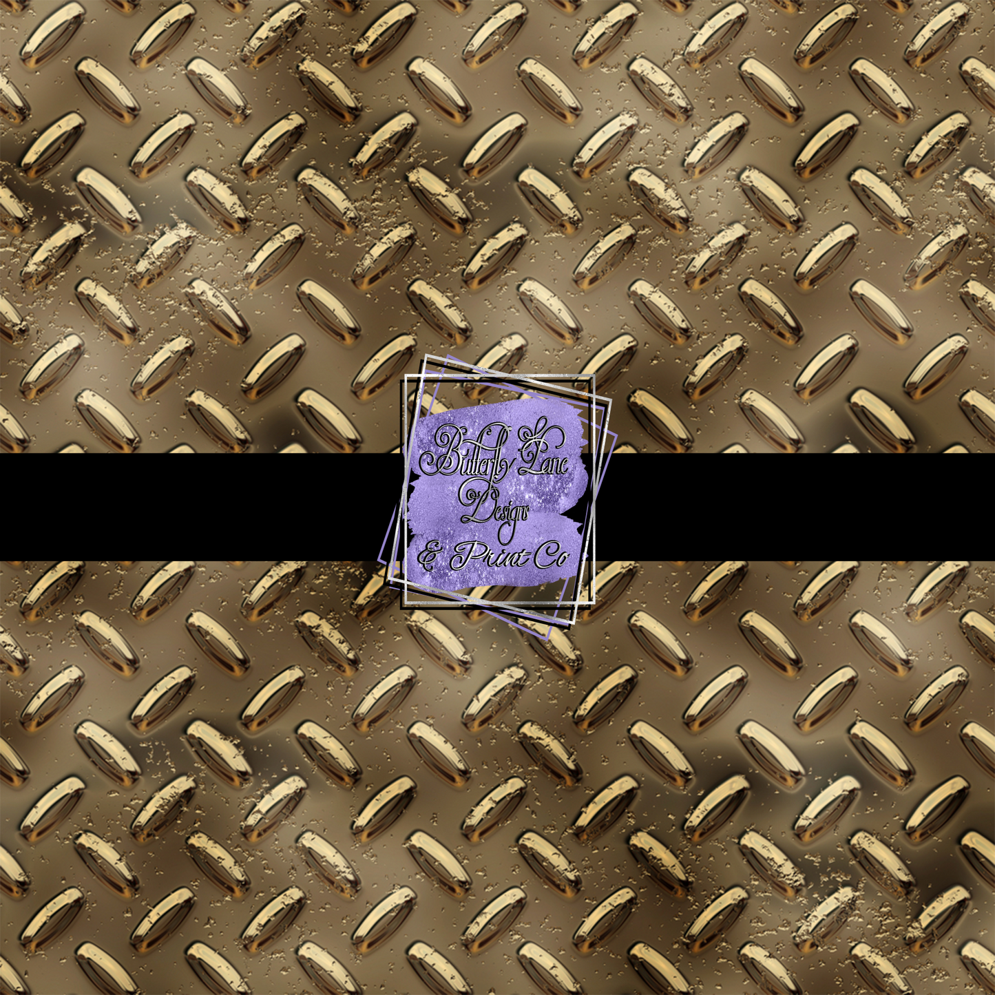 Metal Gold Diamond Plate PV 411-Large- Patterned Vinyl