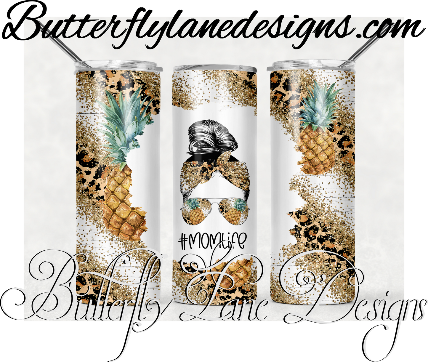 Pineapple Mom life-412-WM :: White Cast Tumbler wrap