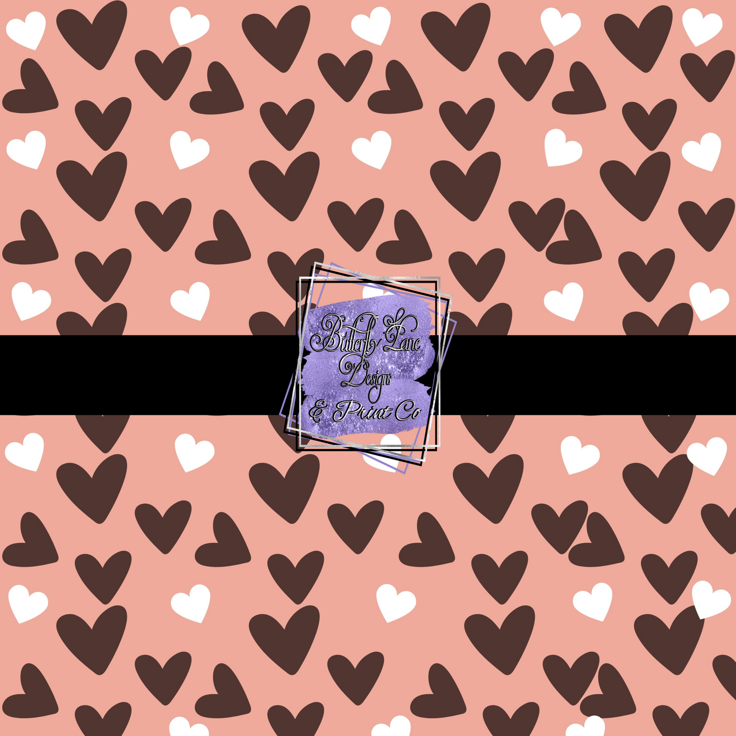 Valentines Hearts-Pinks & Browns PV 412- Patterned Vinyl