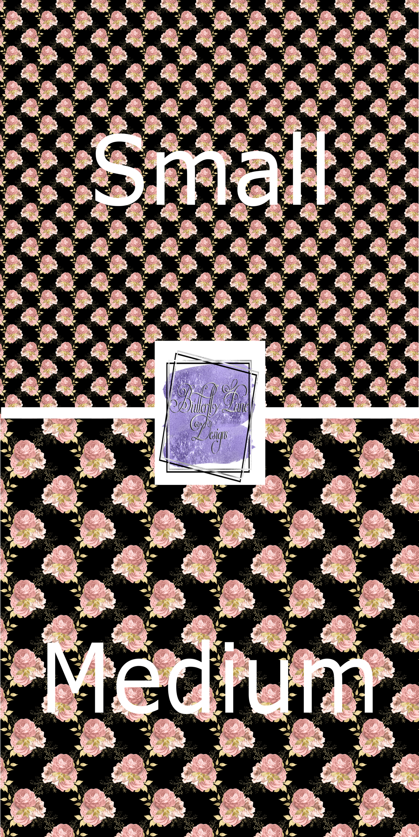 Black & Rose gold flowers PV 416 Patterned Vinyl