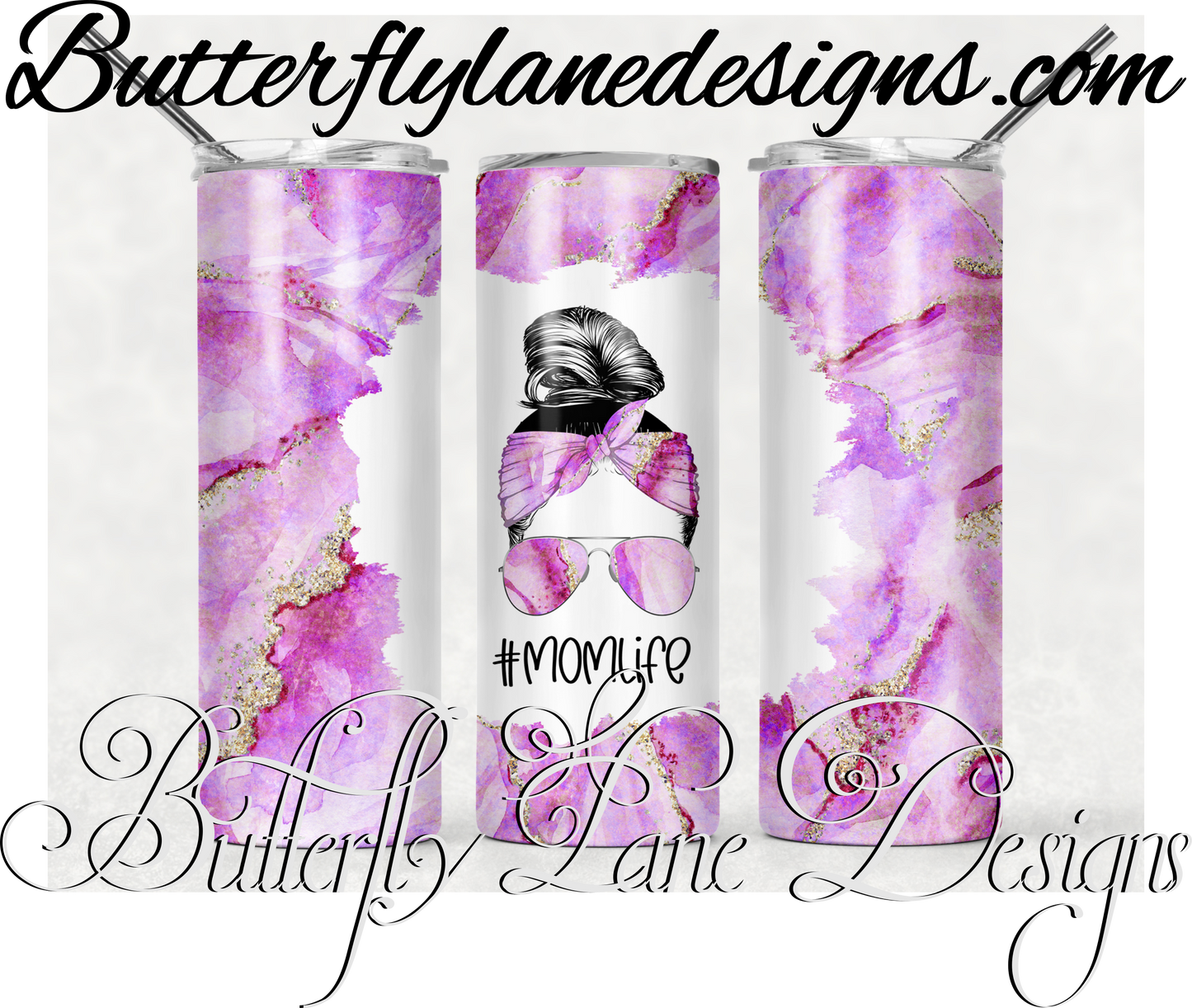 Pink gold marble messy bun mom life-417- :: White Cast Tumbler wrap