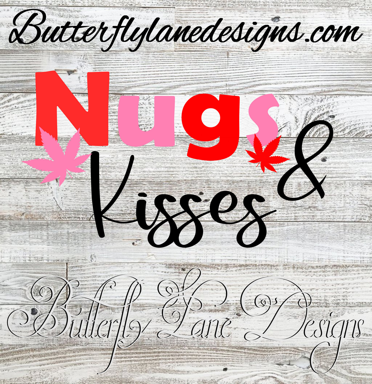 420-Nugs N Kisses-Pink-Red :: Clear Cast Decal