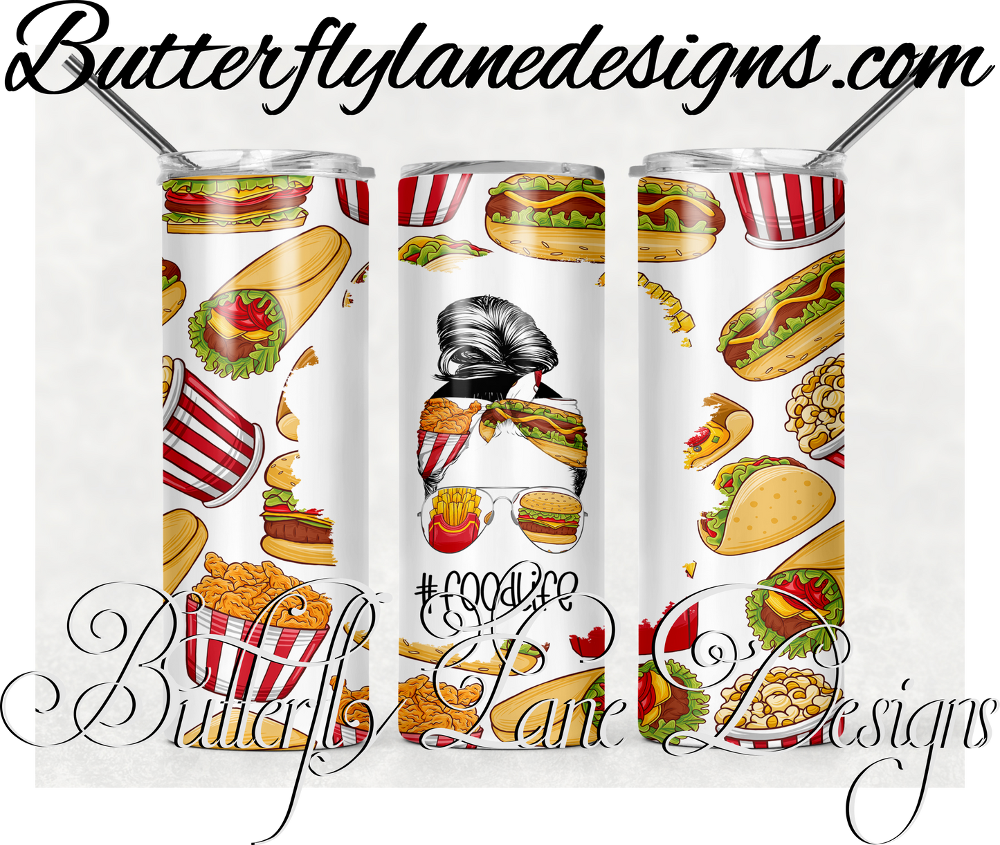 Food Life Messy bun-420- :: White Cast Tumbler wrap