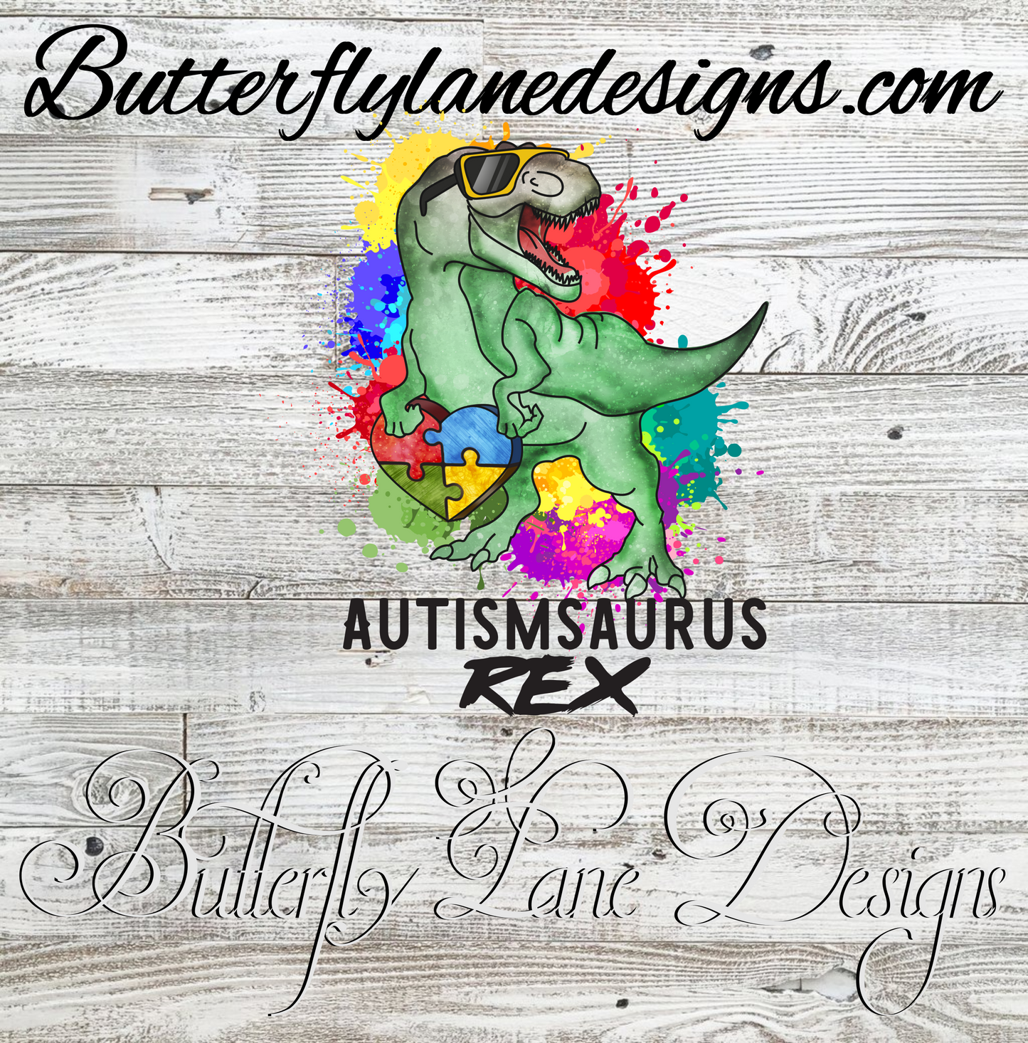 Autism-Autismsaurs Tex :: Clear Cast Decal