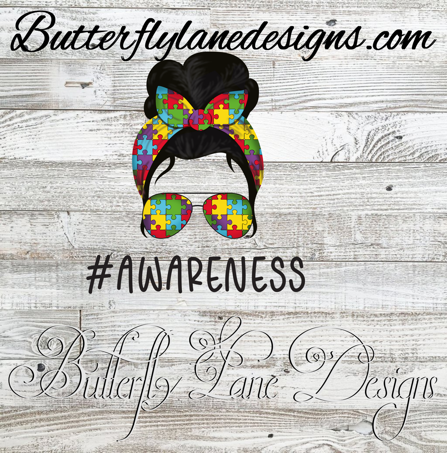 Autism-Messy Bun Mom-puzzle pc :: Clear Cast Decal