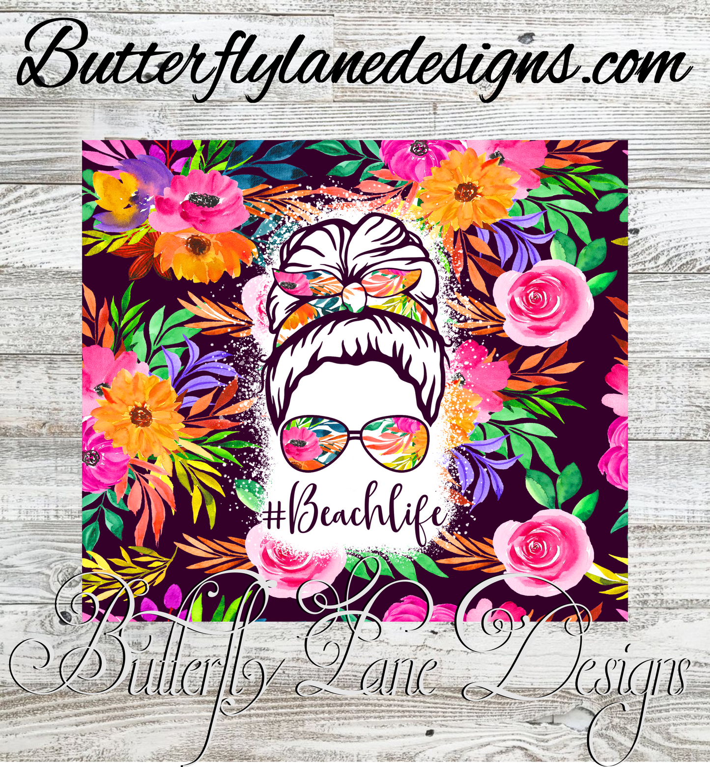 Beach life messy bun wrap :: White Cast Tumbler wrap