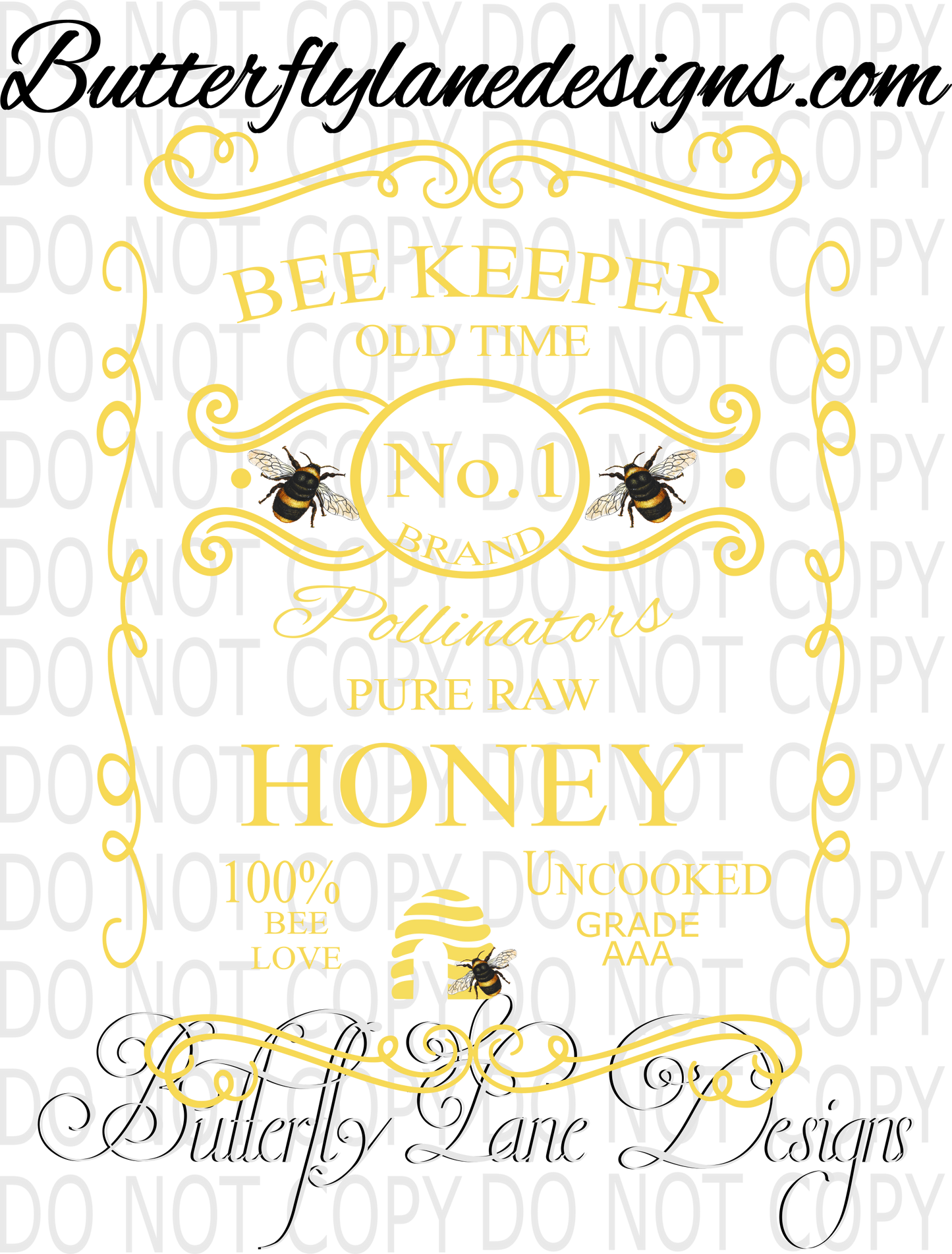 Bee Keeper label 01 :: Clear Decal :: VC Decal