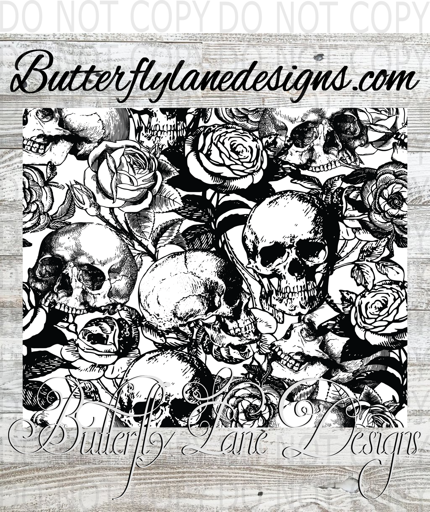 Black-white skull wrap-- :: Tumbler wrap