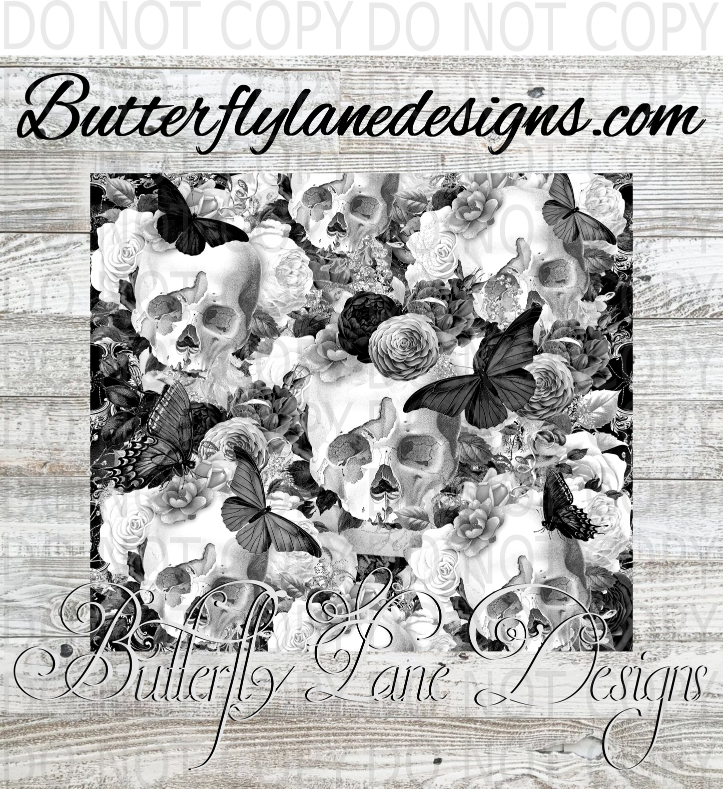 Black and white skull wrap :: White Cast Tumbler wrap