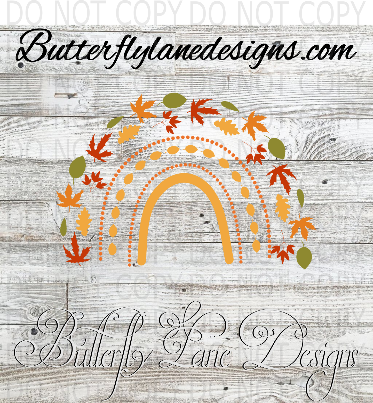 Boho fall leaf rainbow 03 :: Clear Decal :: VC Decal