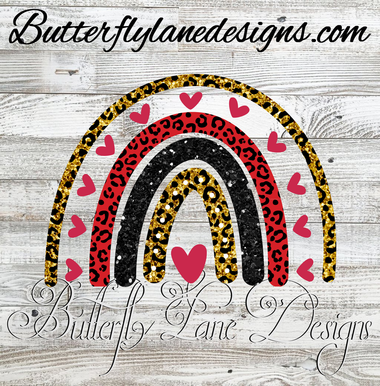 Boho rainbow-love-leopard print hearts :: Clear Decal :: VC Decal