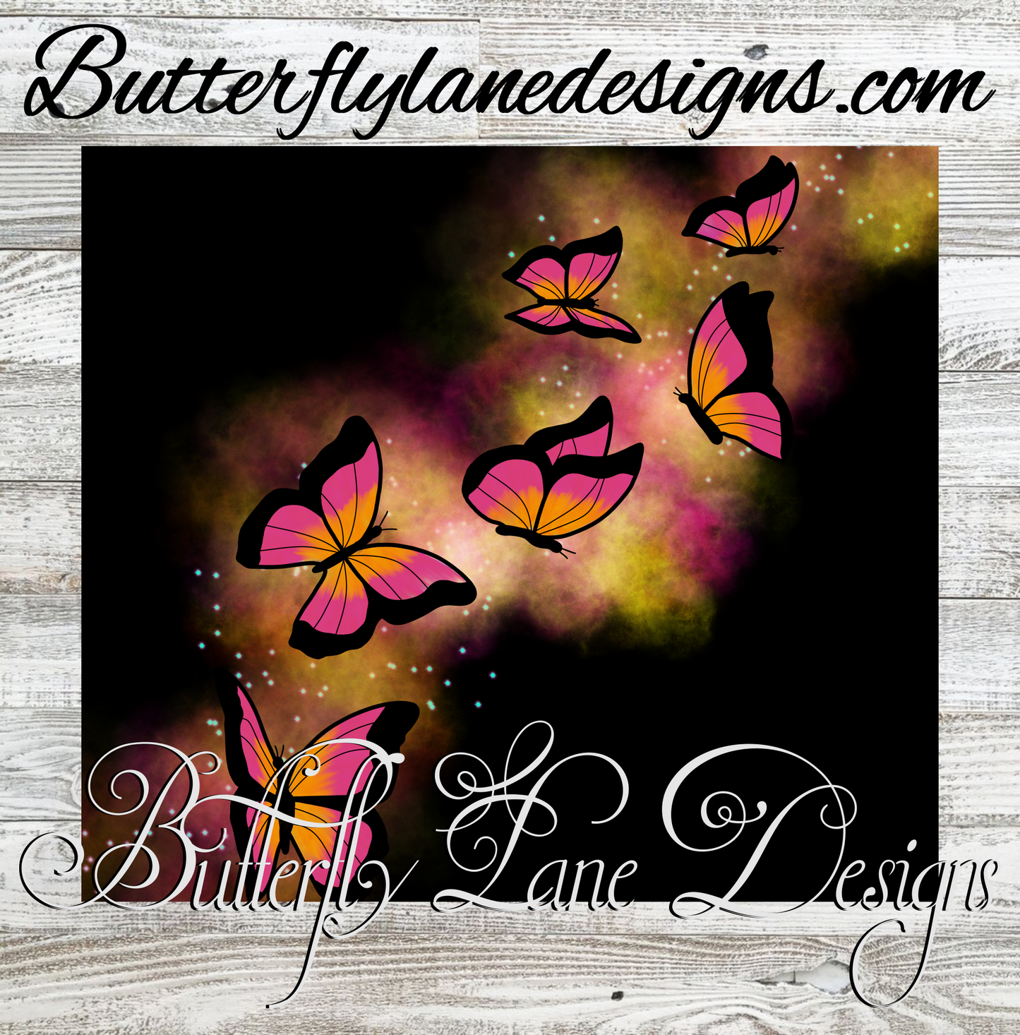 Butterfly Glow pink & yellow :: Tumbler wrap