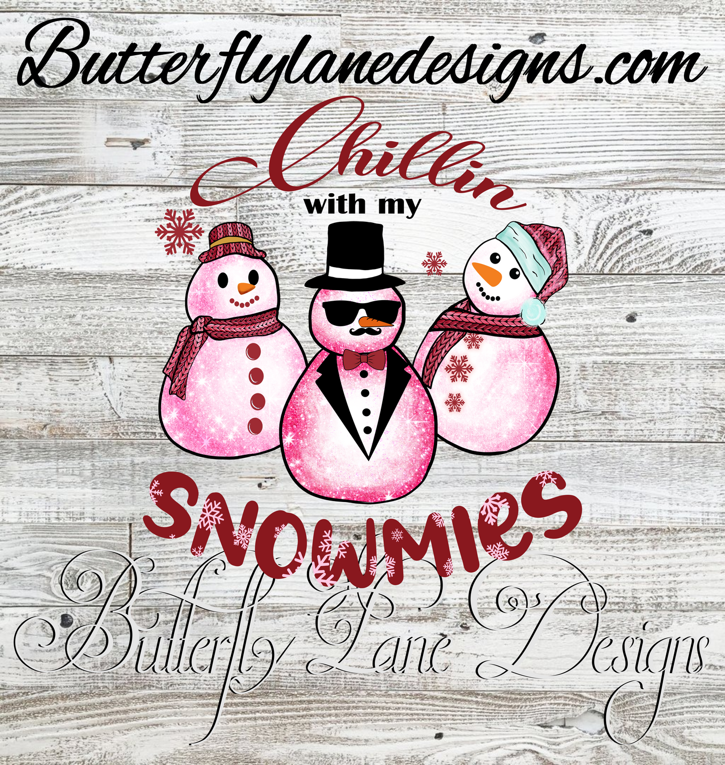Chillin with my snowmies-pink- :: Clear Decal :: VC Decal
