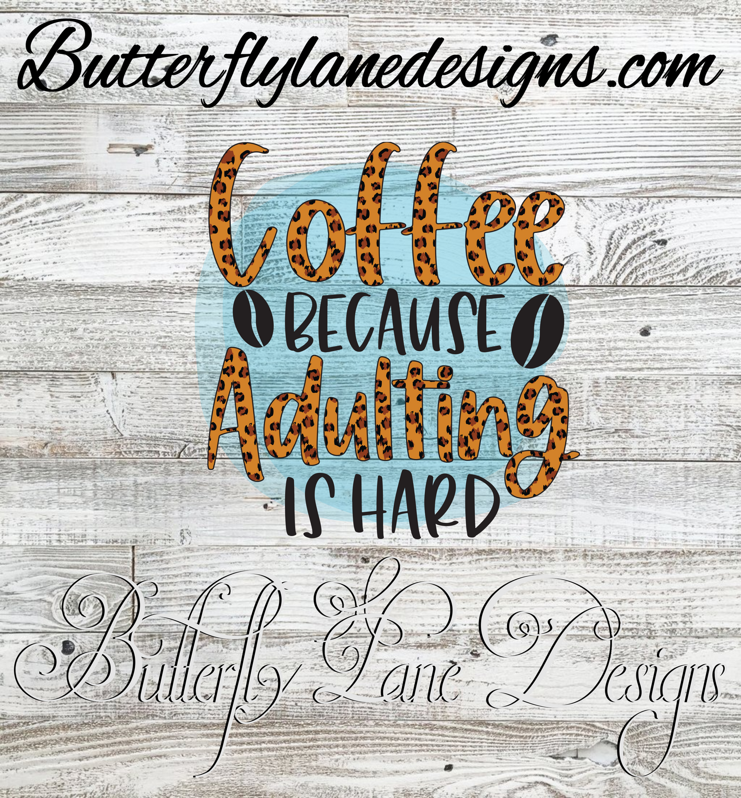 Coffee-Because adulting is hard :: Clear Cast Decal