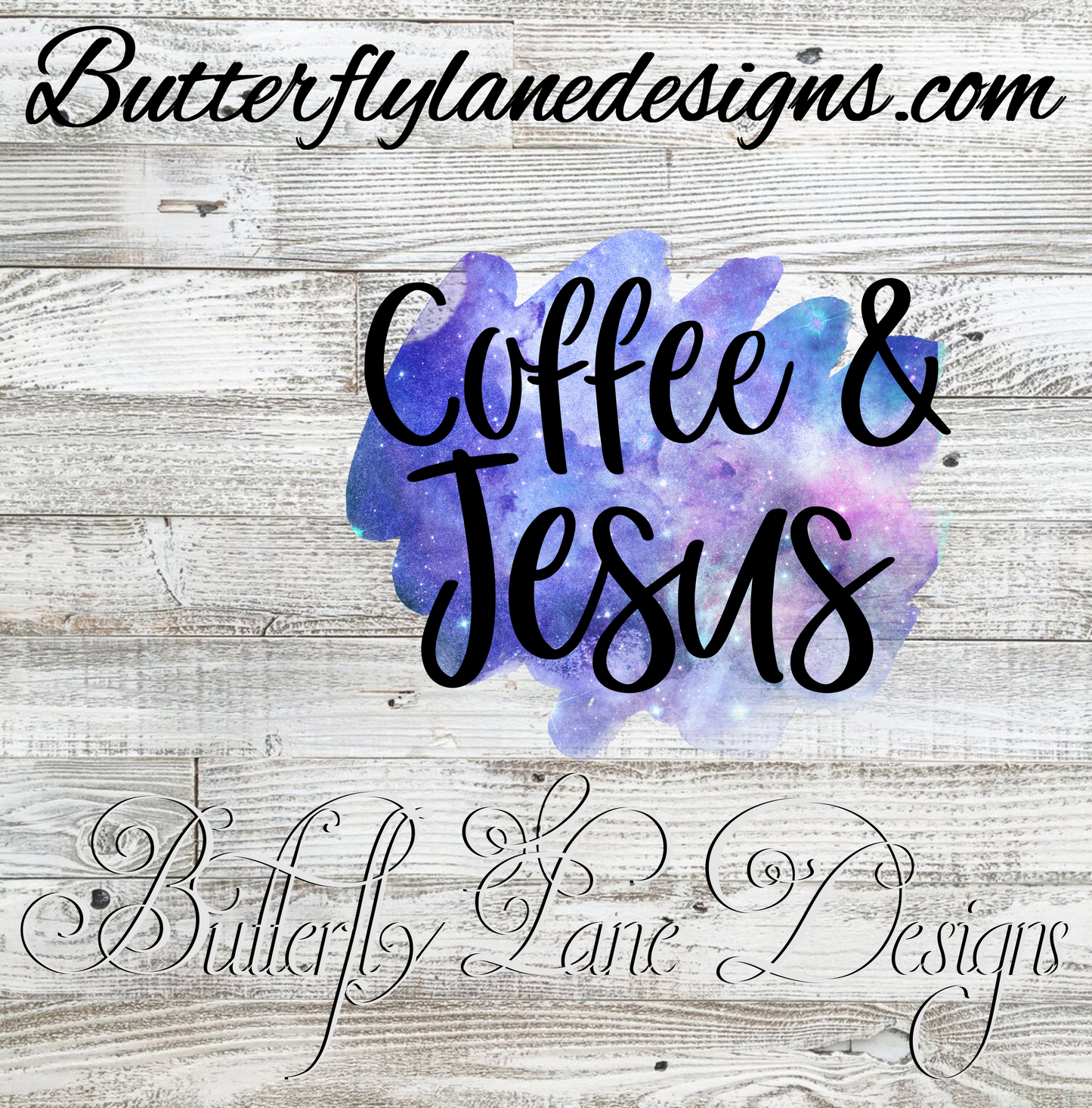 Coffee & Jesus watercolor :: Clear Cast Decal